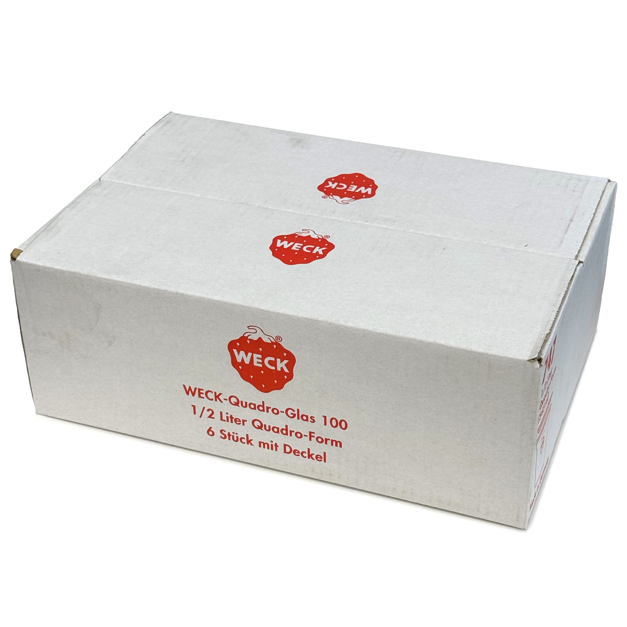 6x 545 ml WECK-Quadroglas con coperchio in vetro RR 100