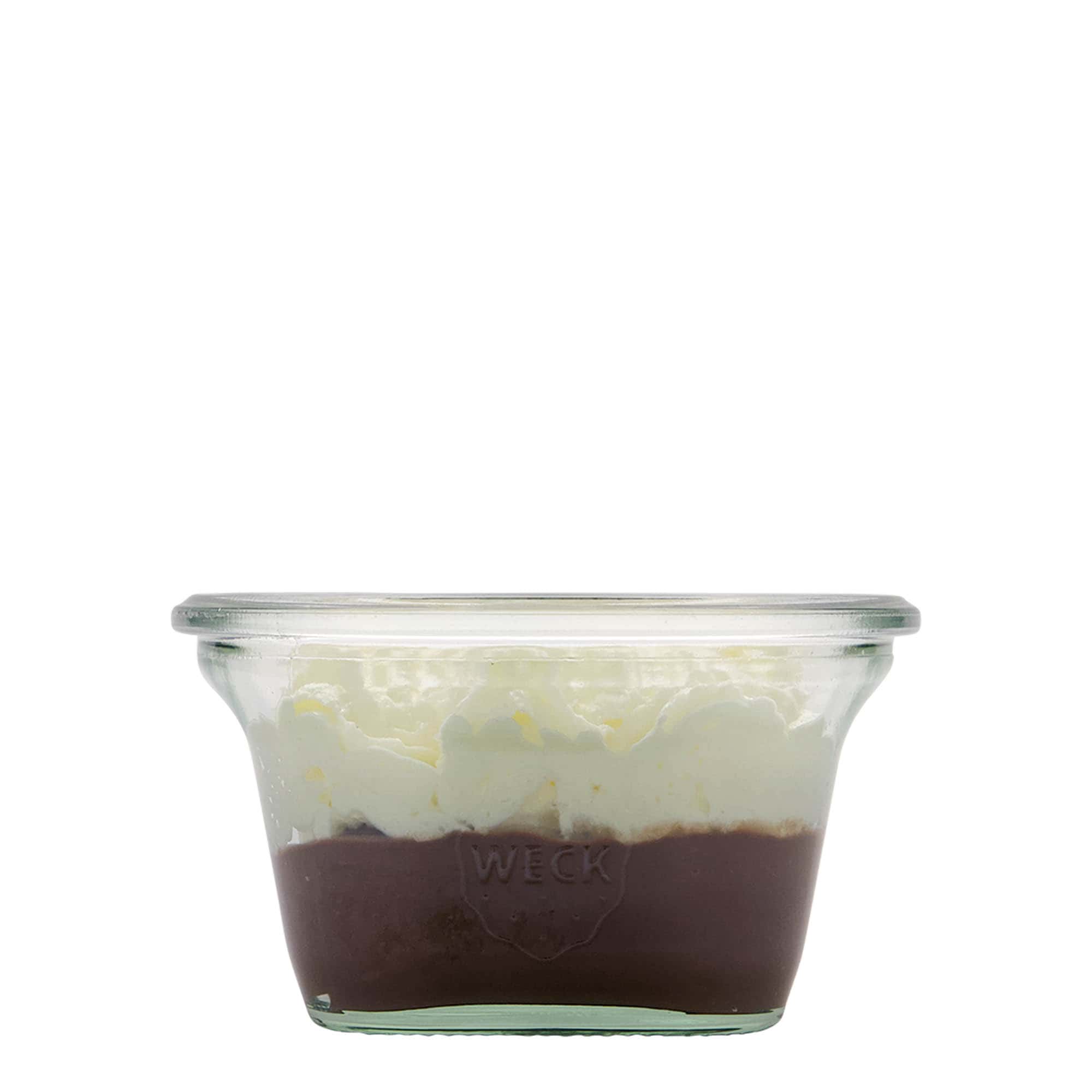 290 ml WECK-Quadroglas, quadrato, bocca: bordo arrotondato