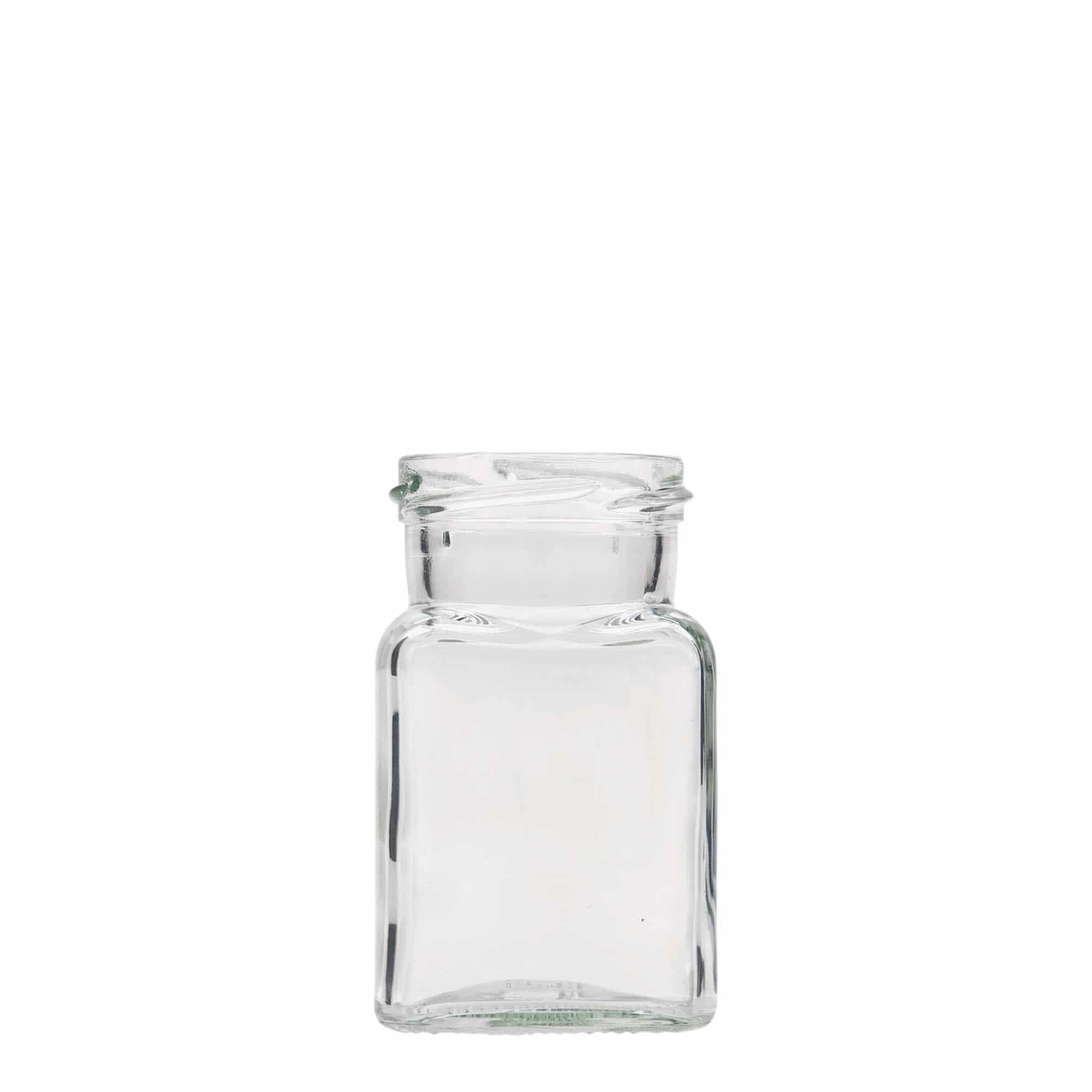 150 ml Vasetto quadrato, vetro, imboccatura: Twist-Off (TO 58) 150 ml Vasetto quadrato, vetro, imboccatura: Twist-Off (TO 58)