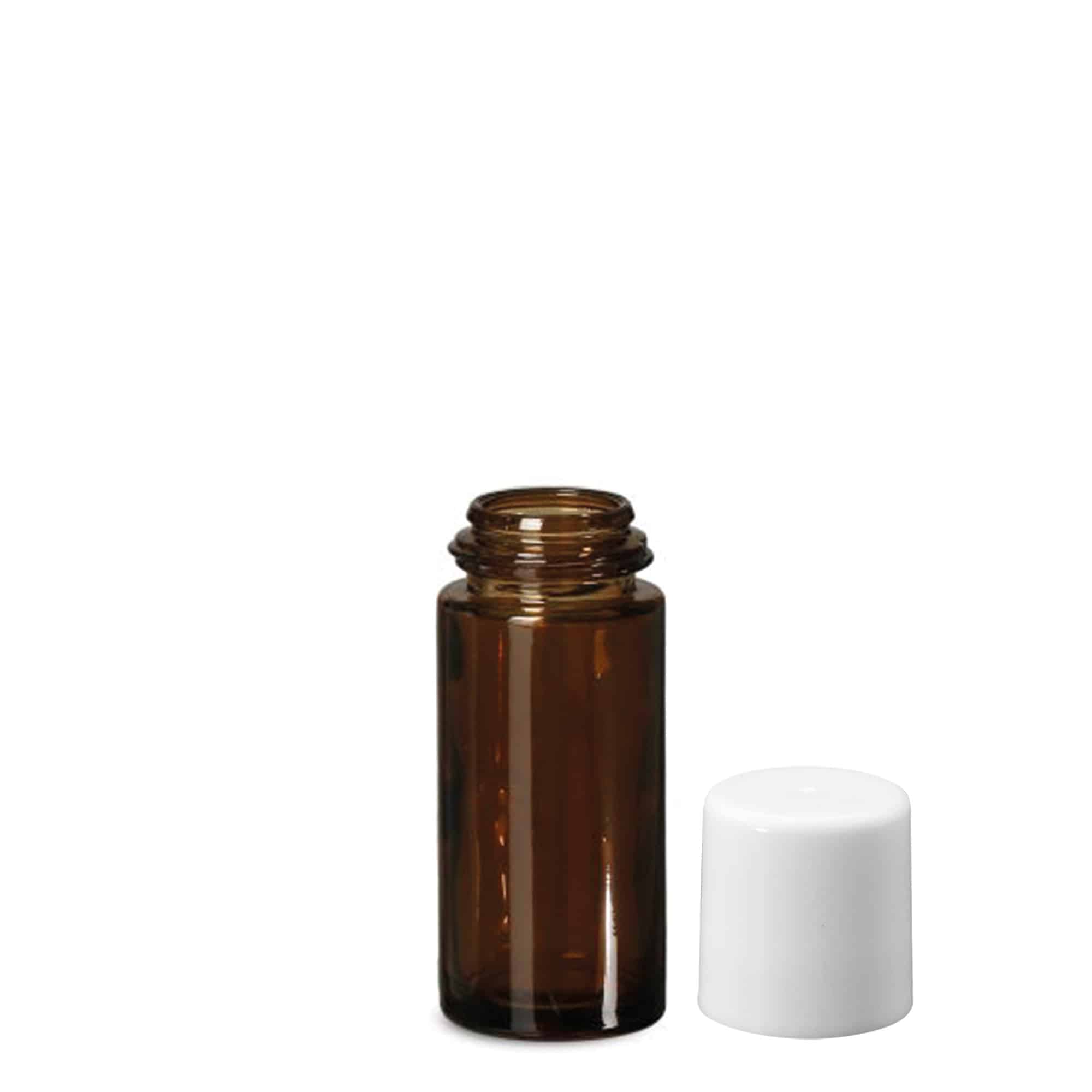 Flacone roll-on 50 ml, vetro, marrone, bocca: tappo a vite