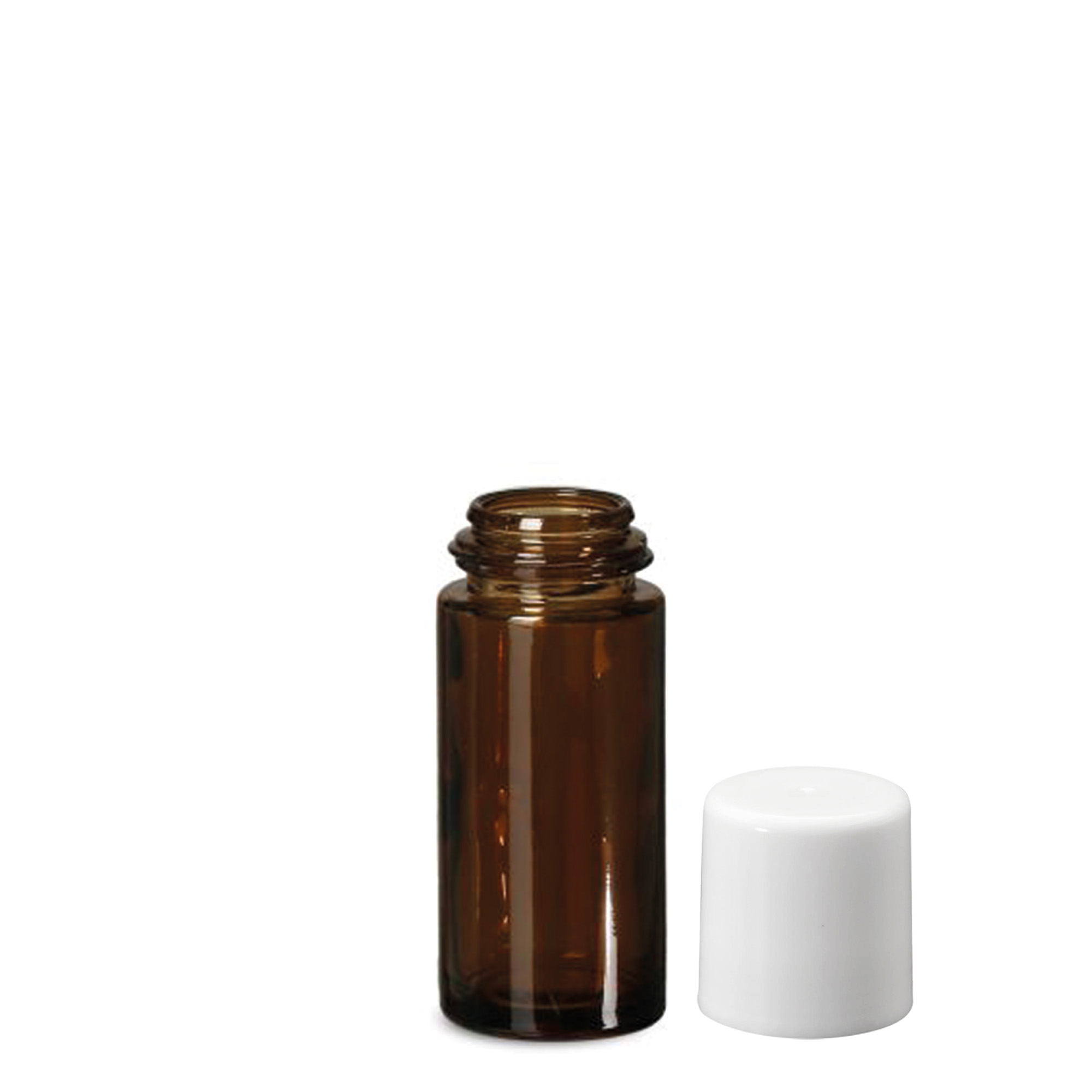 50 ml bottiglia roll-on, vetro, marrone, bocca: chiusura a vite