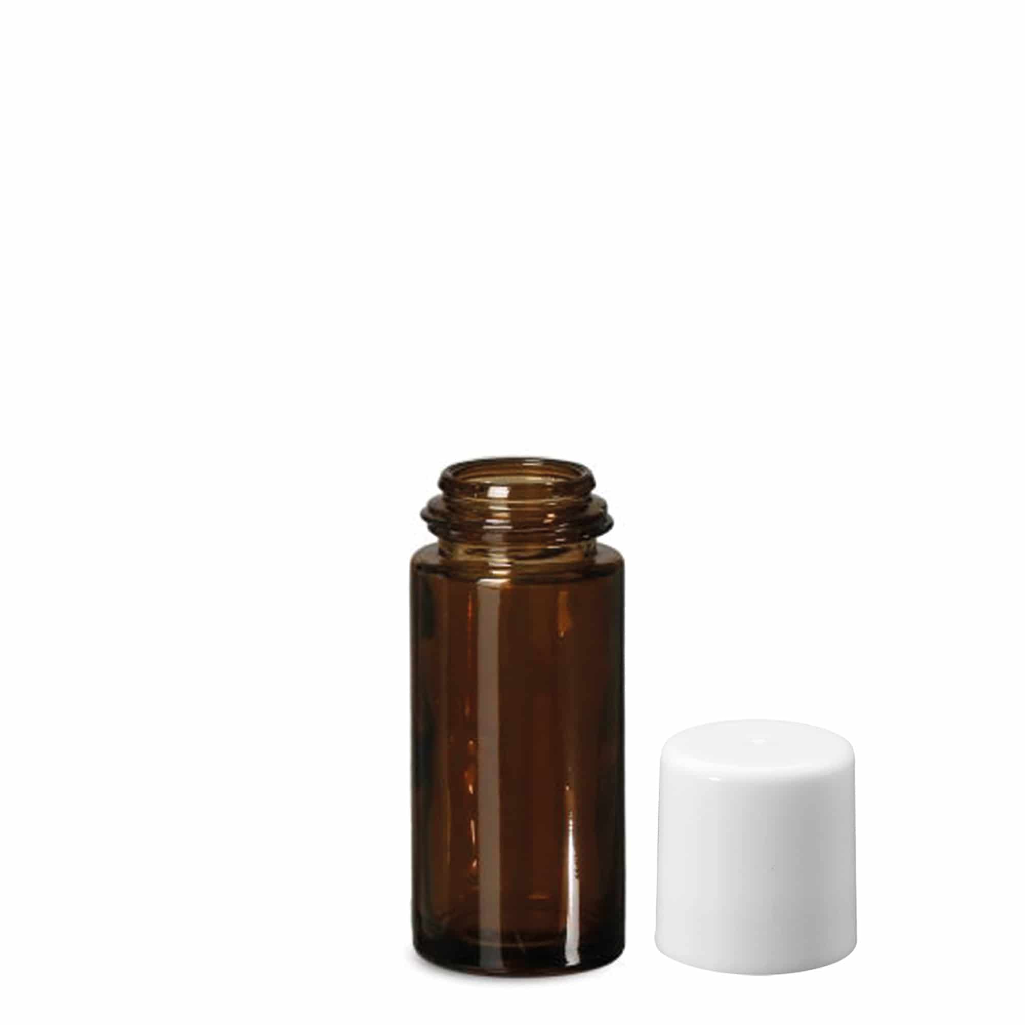 50 ml bottiglia roll-on, vetro, marrone, bocca: chiusura a vite
