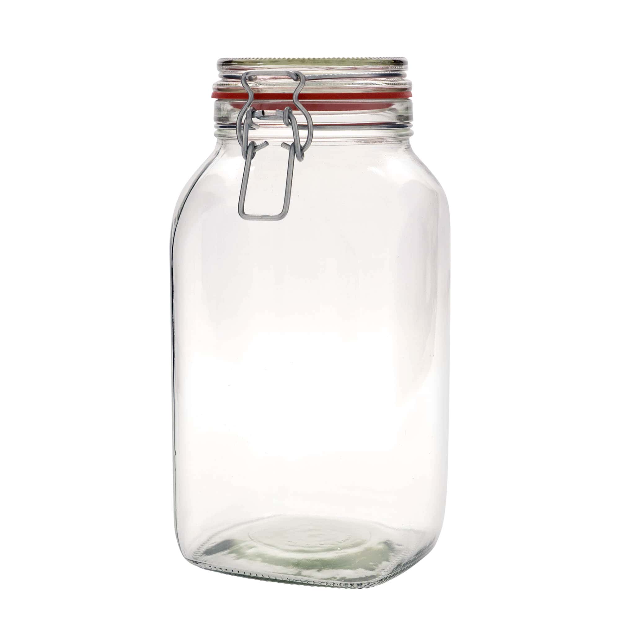 2.590 ml Barattolo ermetico, quadrato, vetro, imboccatura: chiusura meccanica 2.590 ml Barattolo ermetico, quadrato, vetro, imboccatura: chiusura meccanica