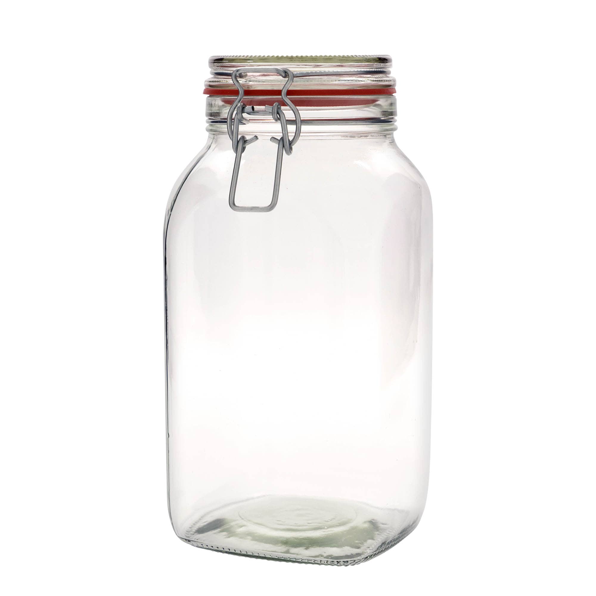 2.590 ml barattolo con chiusura a leva #, quadrato, bocca: chiusura a leva