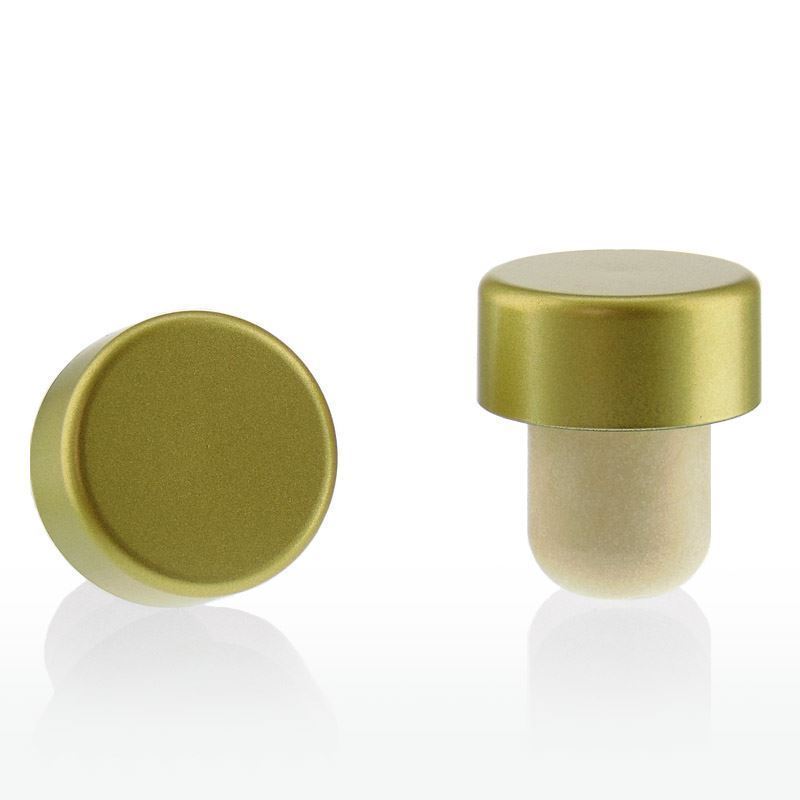 Tappo con impugnatura in sughero 19 mm, plastica, oro, per bocca: sughero Tappo con impugnatura in sughero 19 mm, plastica, oro, per bocca: sughero