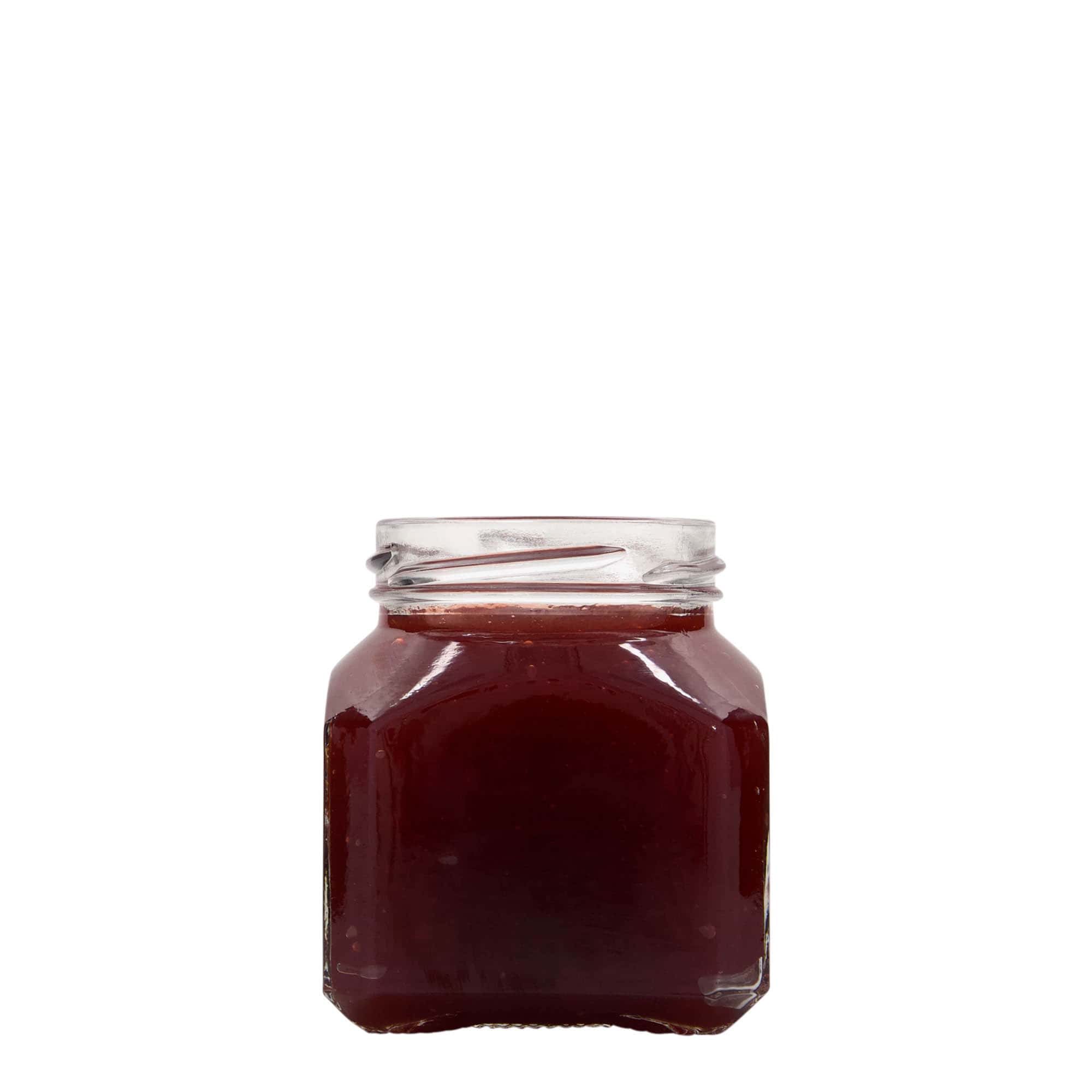 212 ml barattolo quadrato 'Milano', bocca: Twist-Off (TO 58)