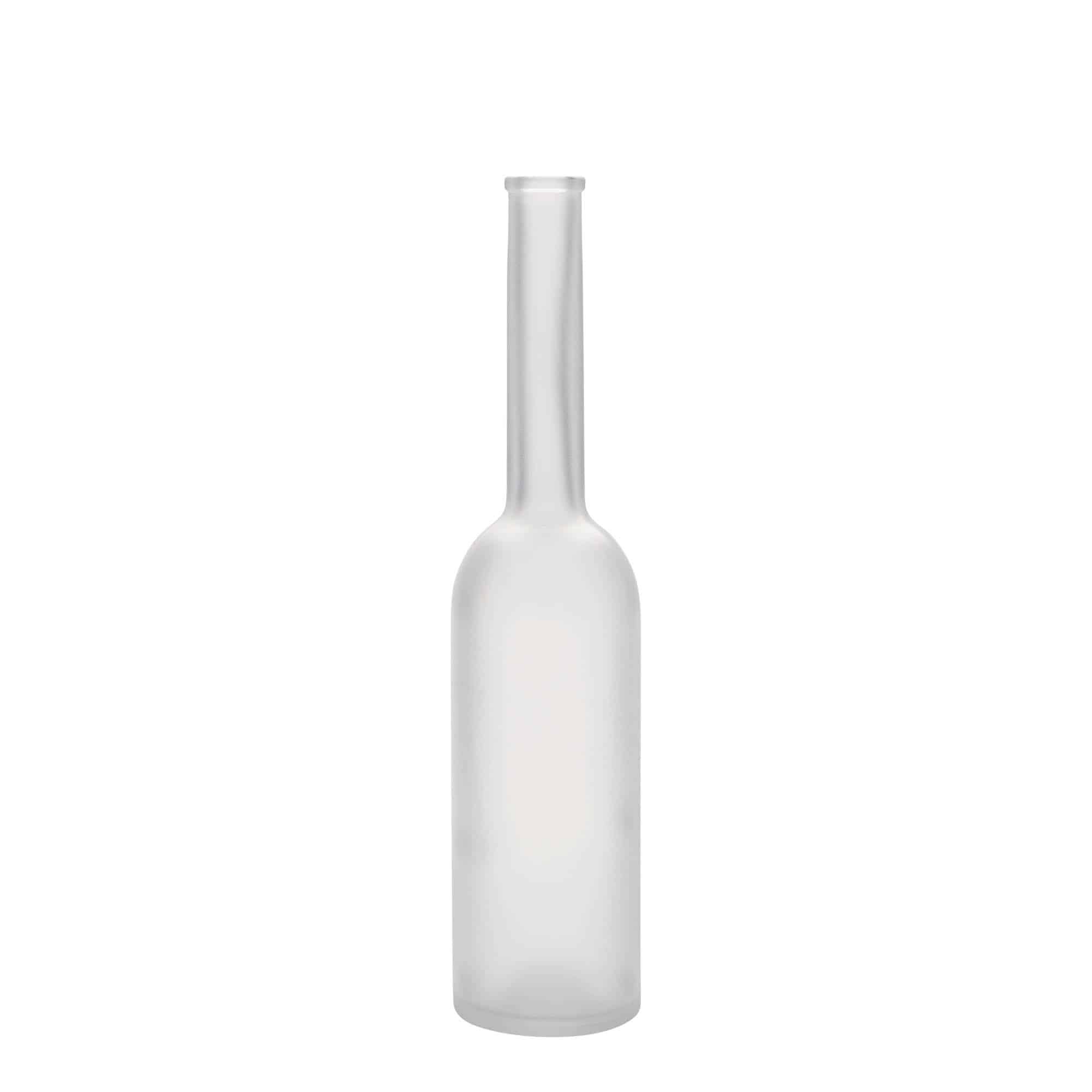 200 ml Bottiglia di vetro 'Opera', effetto ghiaccio, imboccatura: fascetta