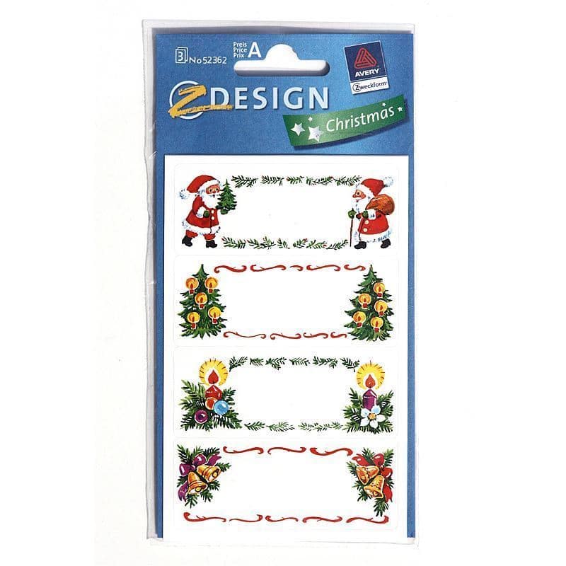 Etichette Zweckform 'Temi natalizi', carta, multicolore