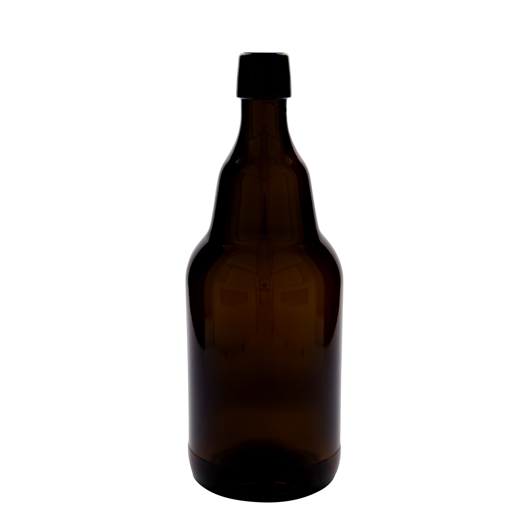 Bottiglia di birra da 2.000 ml, vetro, marrone, bocca: chiusura a leva