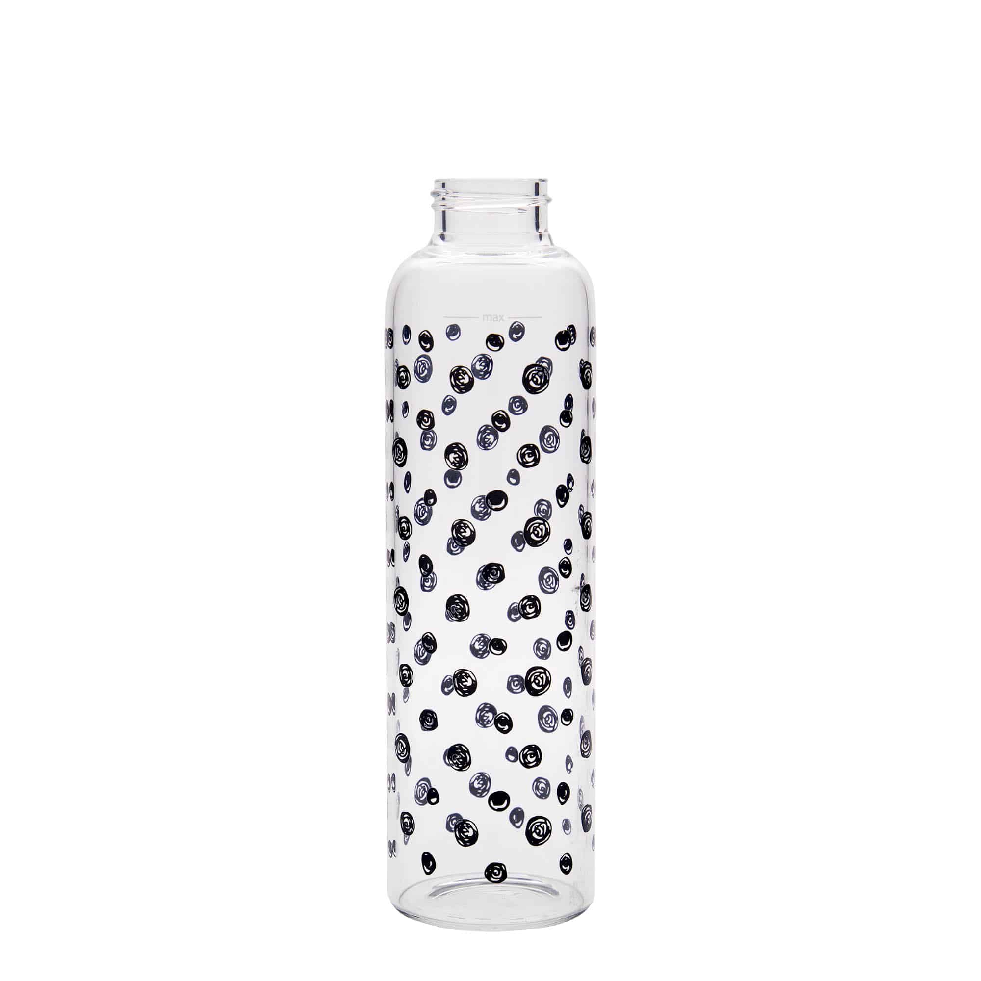 500 ml Borraccia 'Perseus', motivo: Pois neri, vetro, imboccatura: a vite