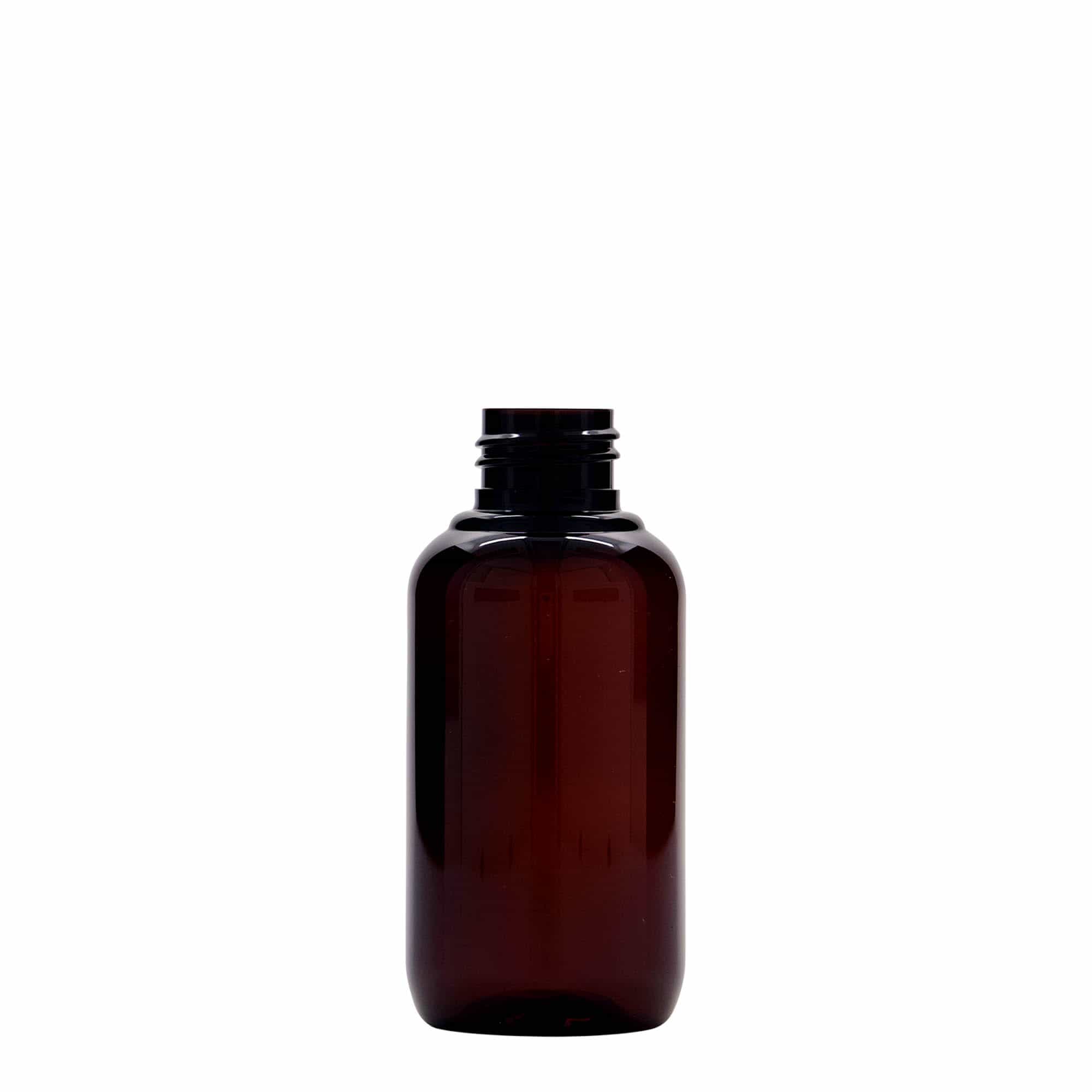 Bottiglia in plastica riciclata da 100 ml 'Victor's Best', PCR, marrone, bocca: 24/410