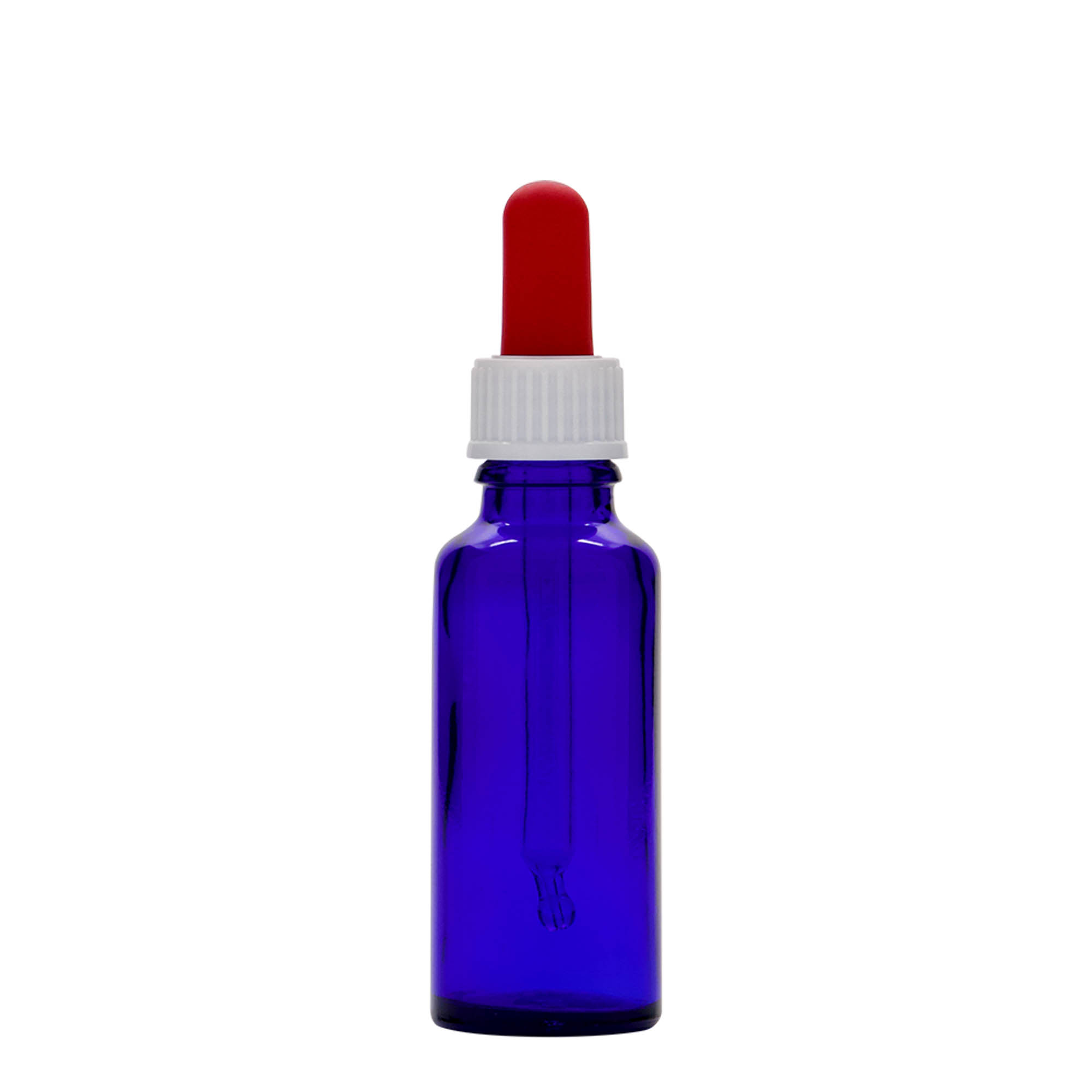 30 ml Flacone con contagocce medicina, vetro, blu reale-rosso, bocca: DIN 18 30 ml Flacone con contagocce medicina, vetro, blu reale-rosso, bocca: DIN 18