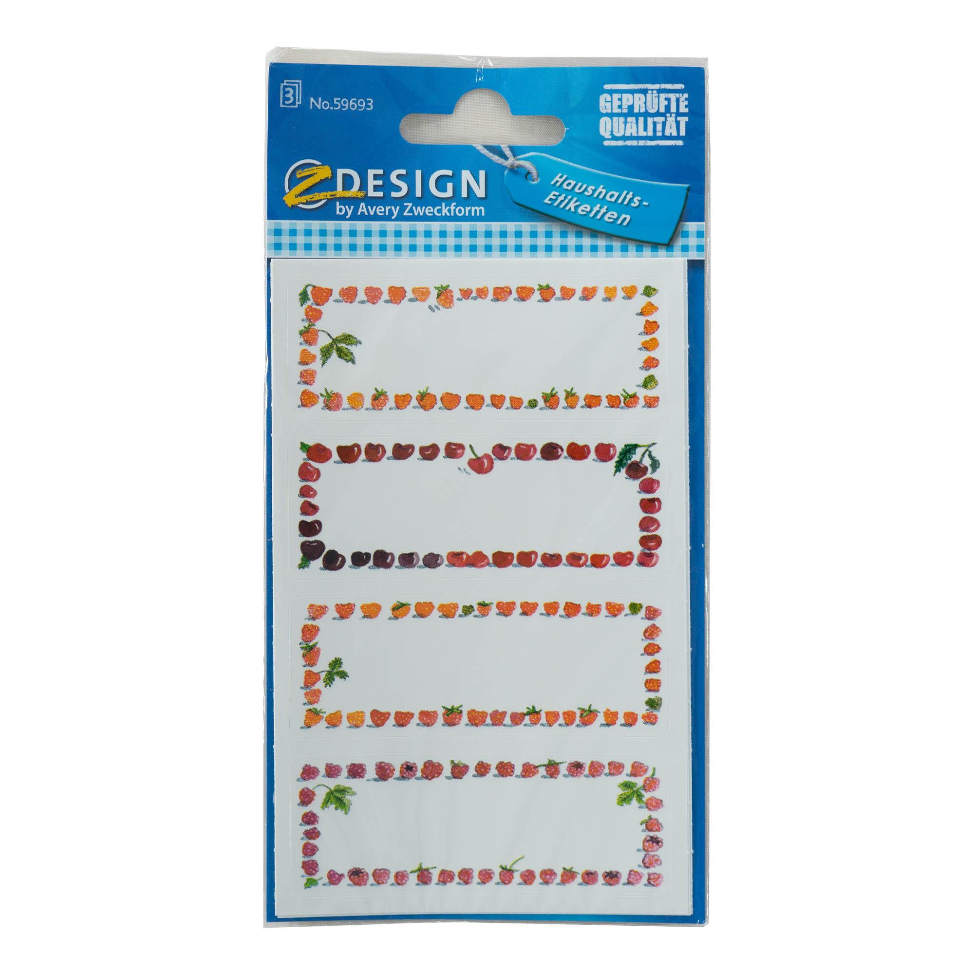 Zweckform Etichette 'Cornice Frutta', rettangolari, carta, multicolore Zweckform Etichette 'Cornice Frutta', rettangolari, carta, multicolore