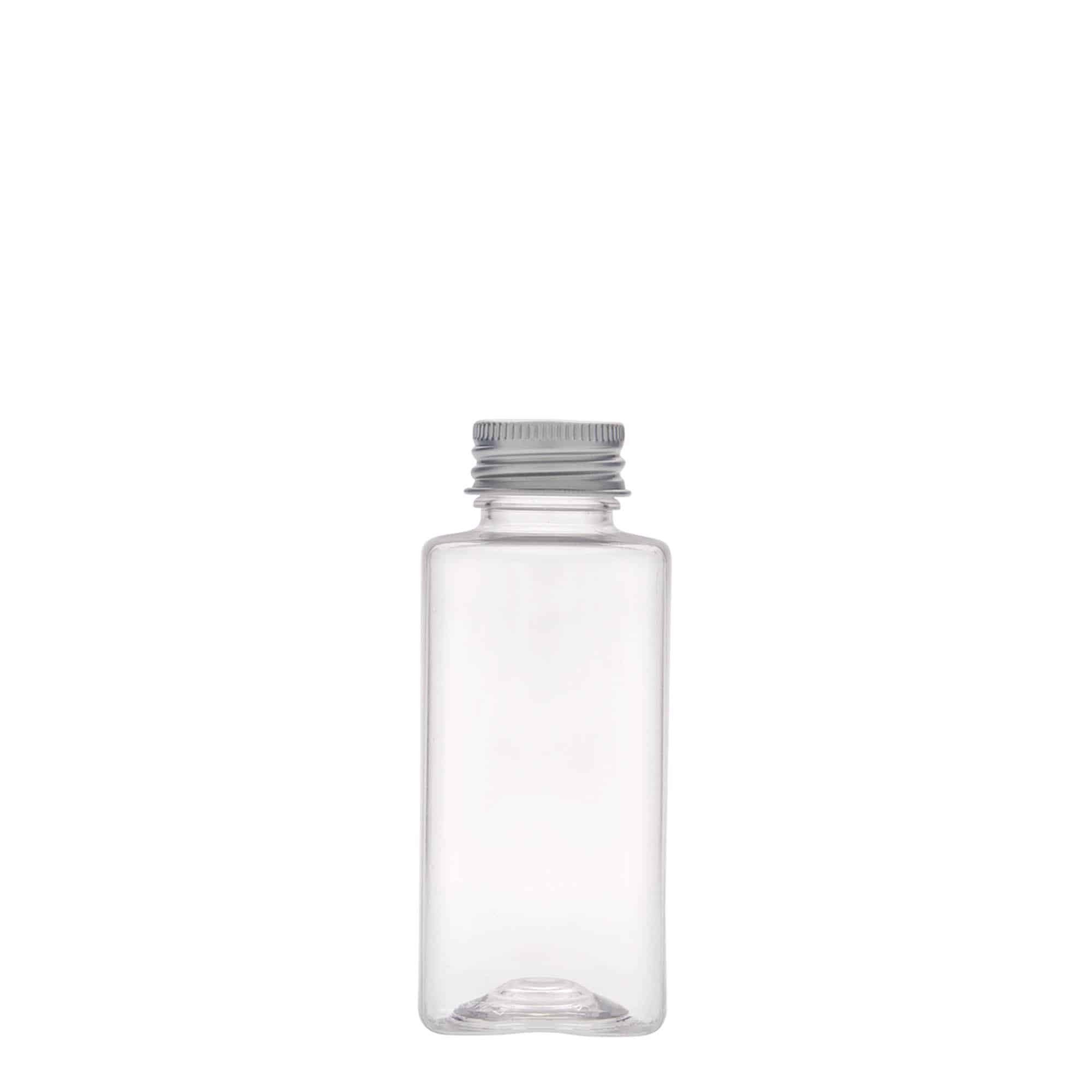 100 ml Bottiglia PET 'Karl', quadrato, plastica, imboccatura: GPI 24/410