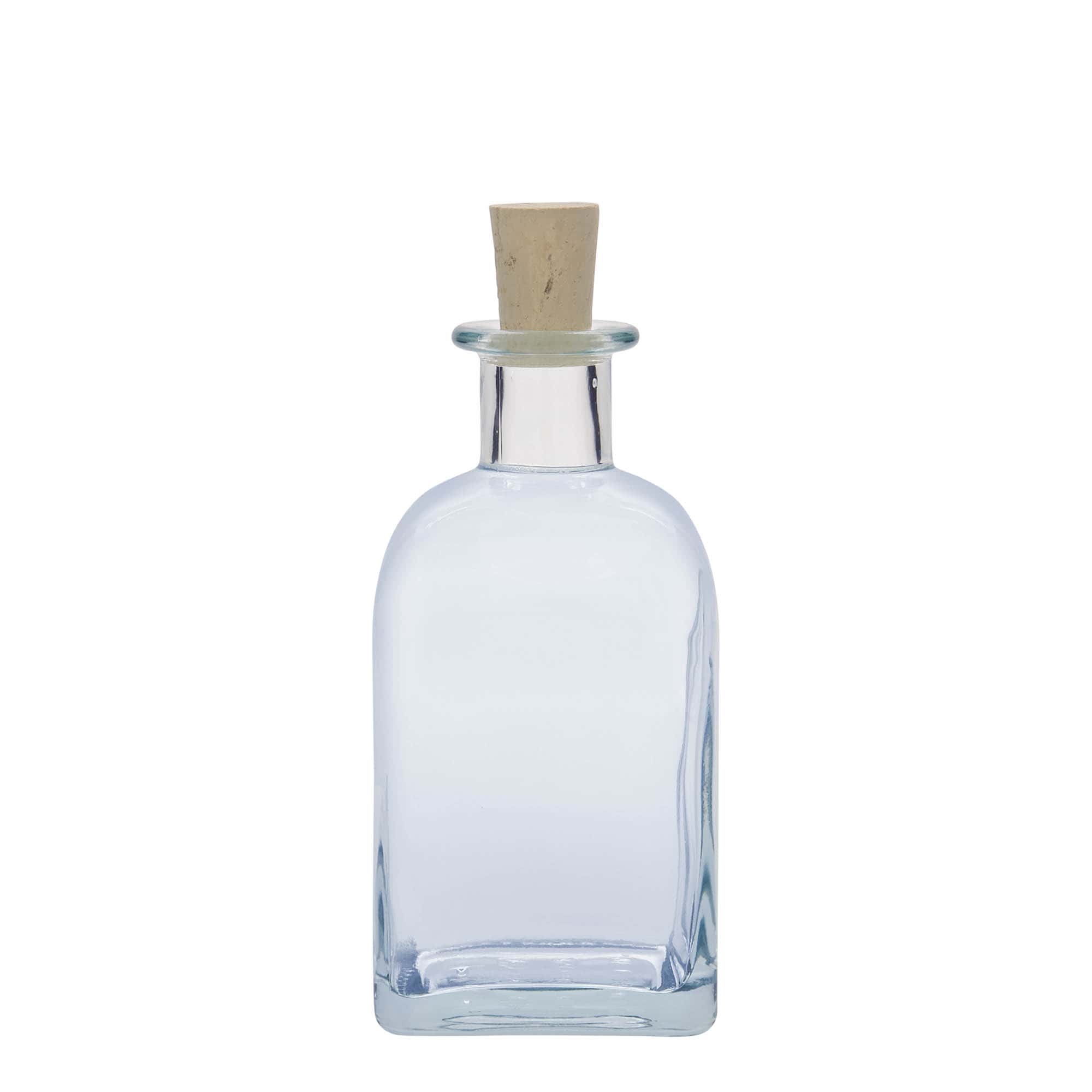 Bottiglia di vetro da 350 ml Apotheker Carré, quadrata, bocca: sughero