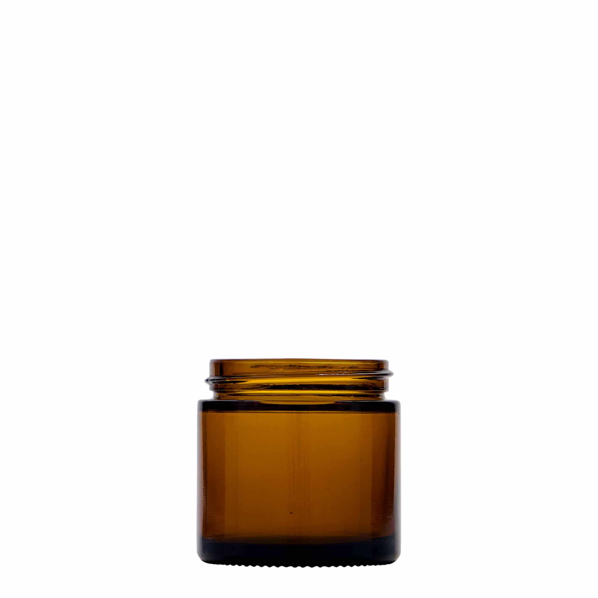 60 ml barattolo 'Brown Line', vetro, marrone, bocca: chiusura a vite