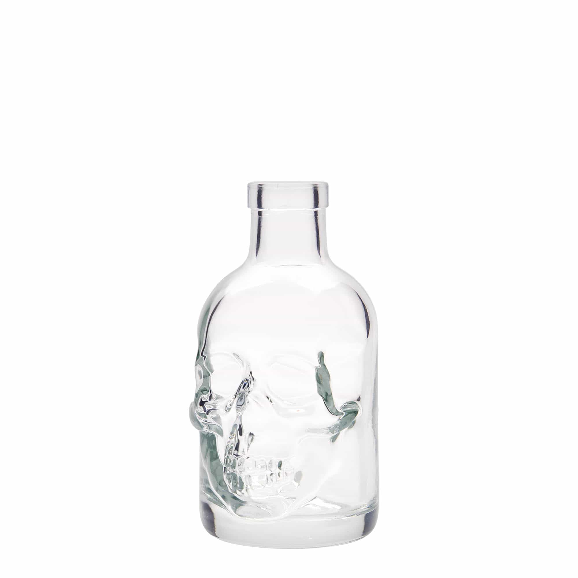 Bottiglia di vetro da 200 ml 'Teschio', bocca: sughero Bottiglia di vetro da 200 ml 'Teschio', bocca: sughero