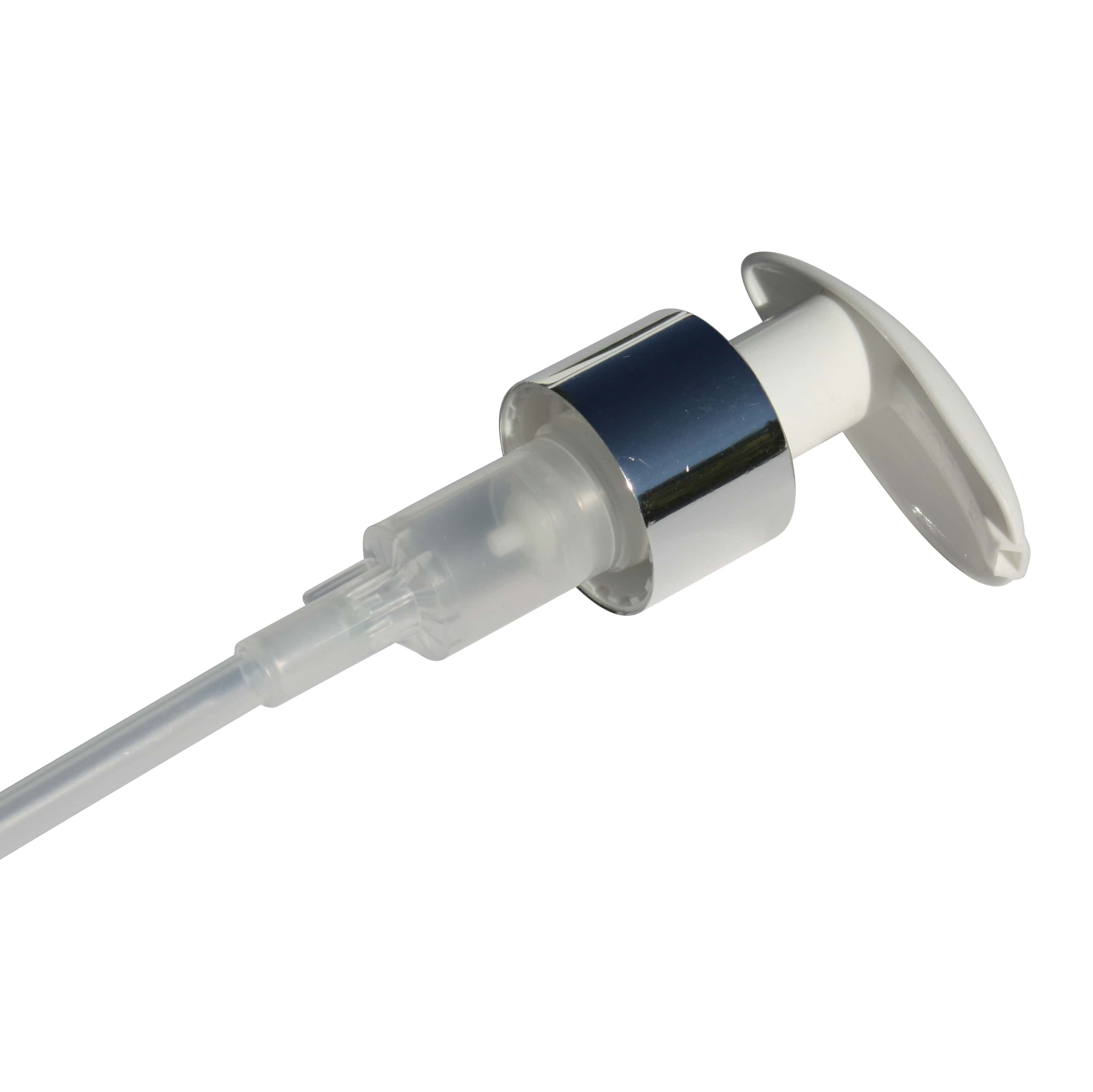 Tappo a vite dispenser a pompa, plastica PP, bianca, per imboccatura: 24/410