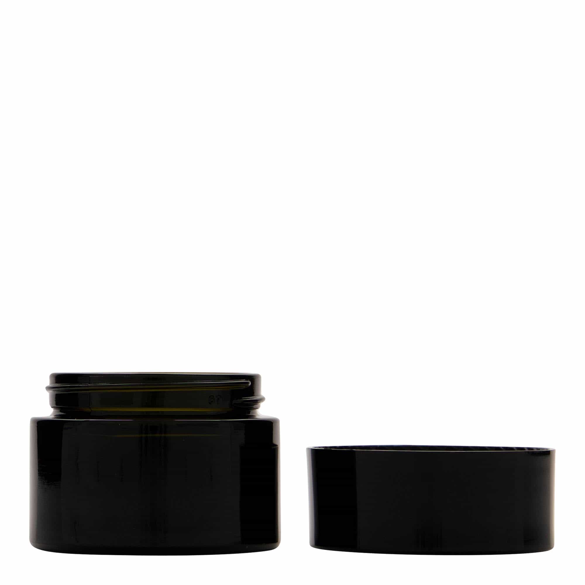 50 ml Contenitore cosmetico in vetro riciclato 'Floria', verde antico, imboccatura: GPI 58/400