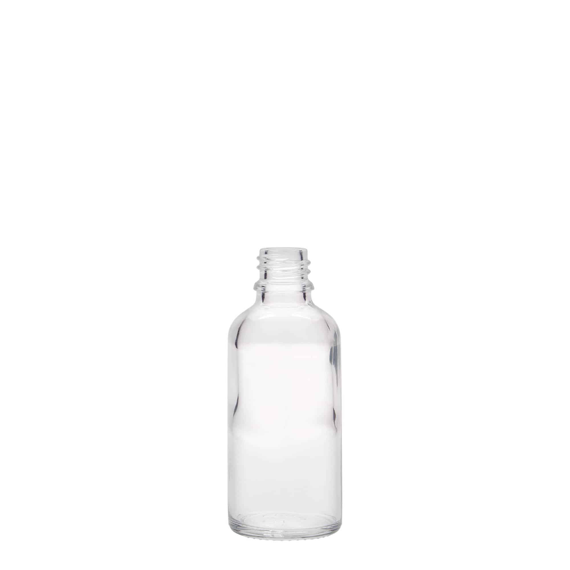 50 ml bottiglia medicinale, vetro, bocca: DIN 18