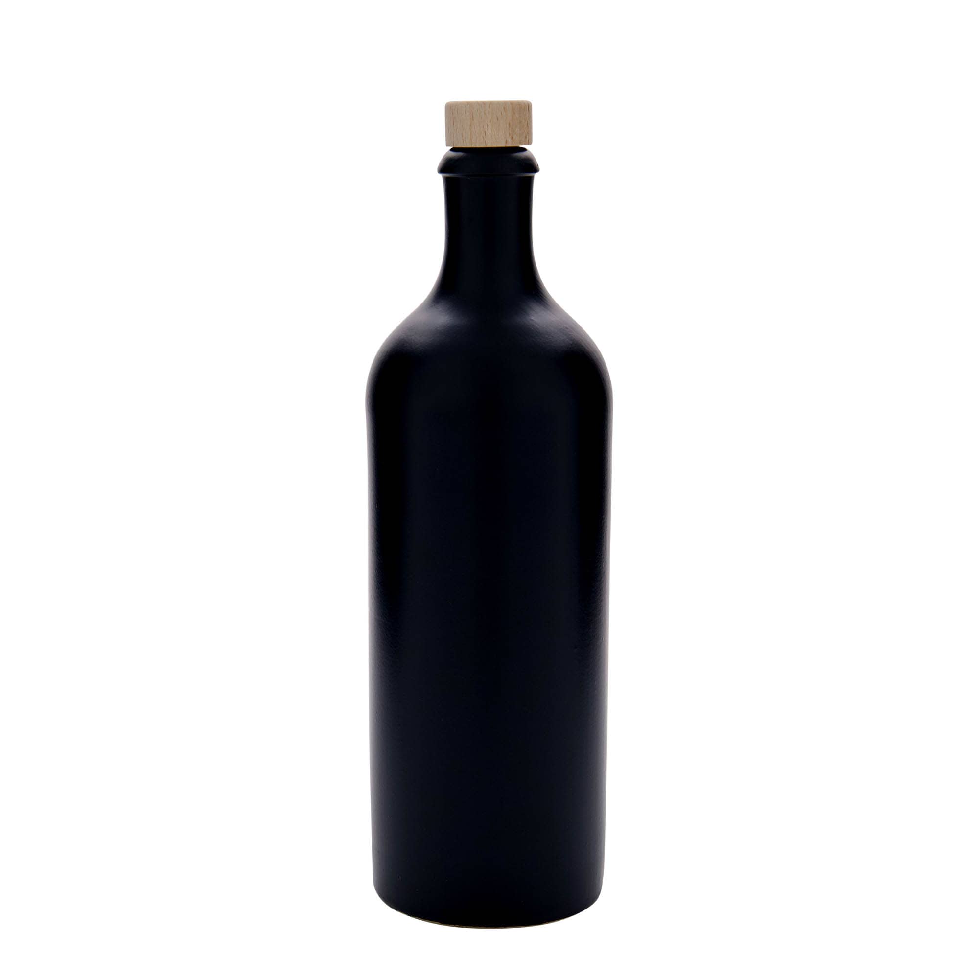 Brocca da 750 ml, gres, nero, bocca: sughero