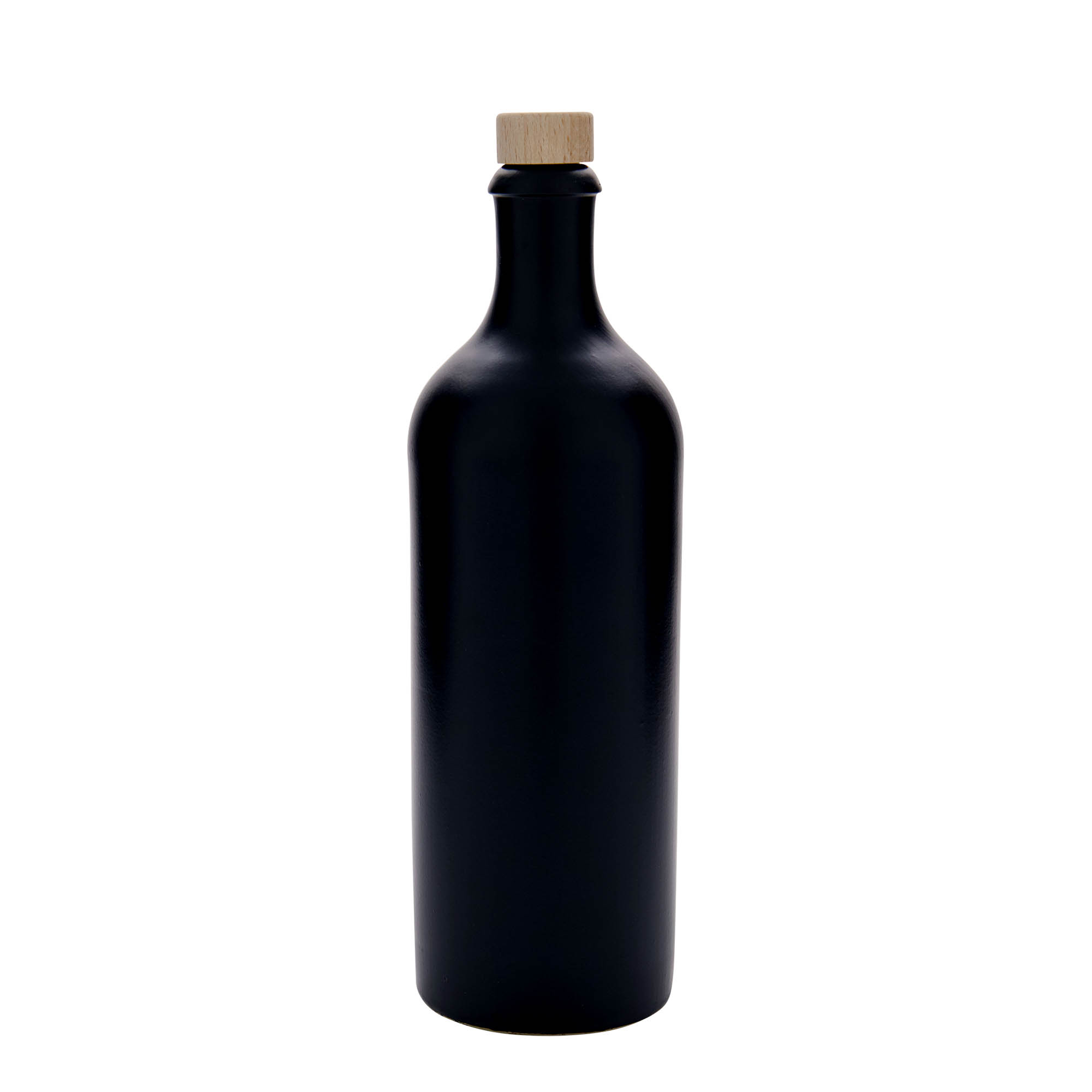 Brocca da 750 ml, gres, nero, bocca: sughero