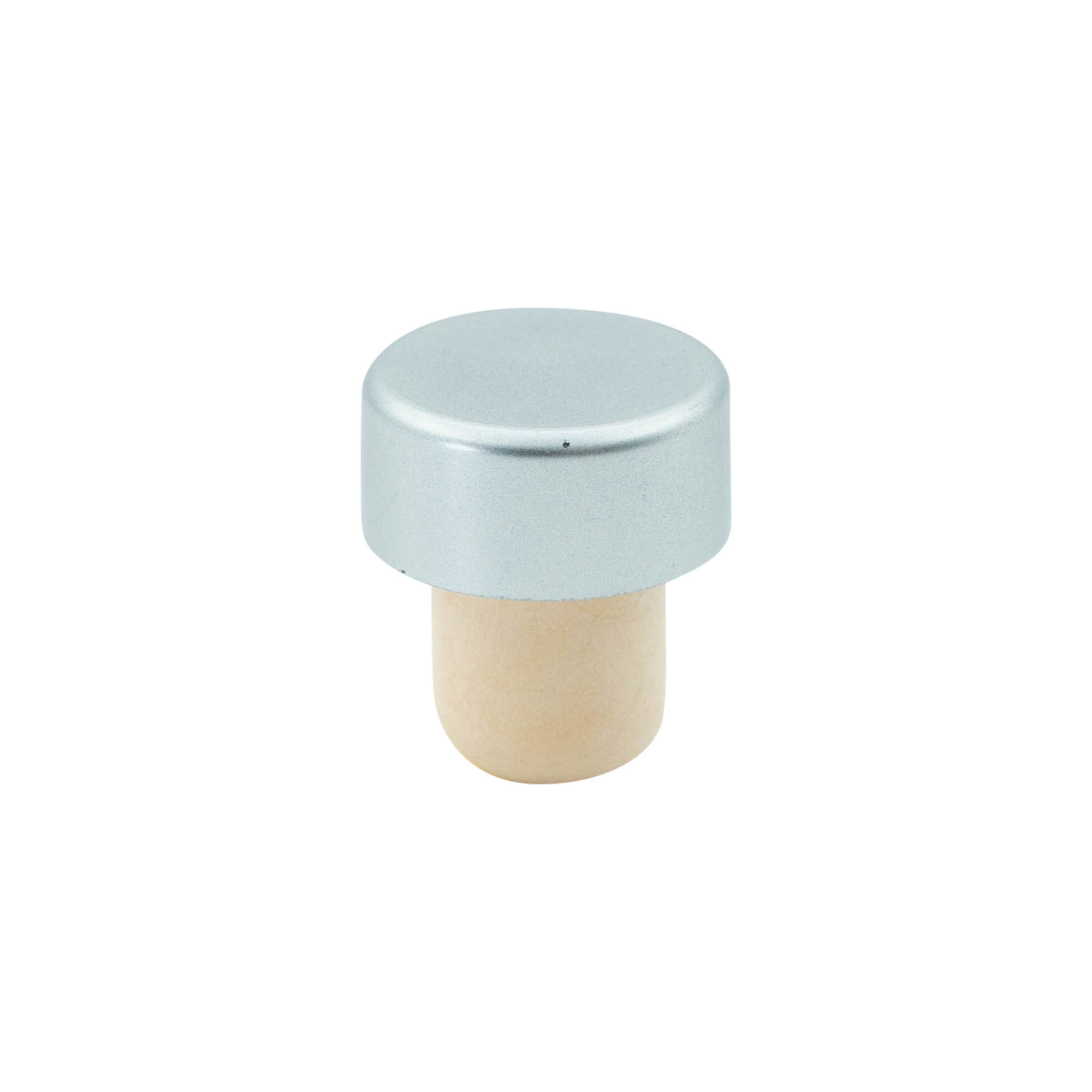 Tappo a vite 19 mm, plastica, argento, per bocca: sughero Tappo a vite 19 mm, plastica, argento, per bocca: sughero