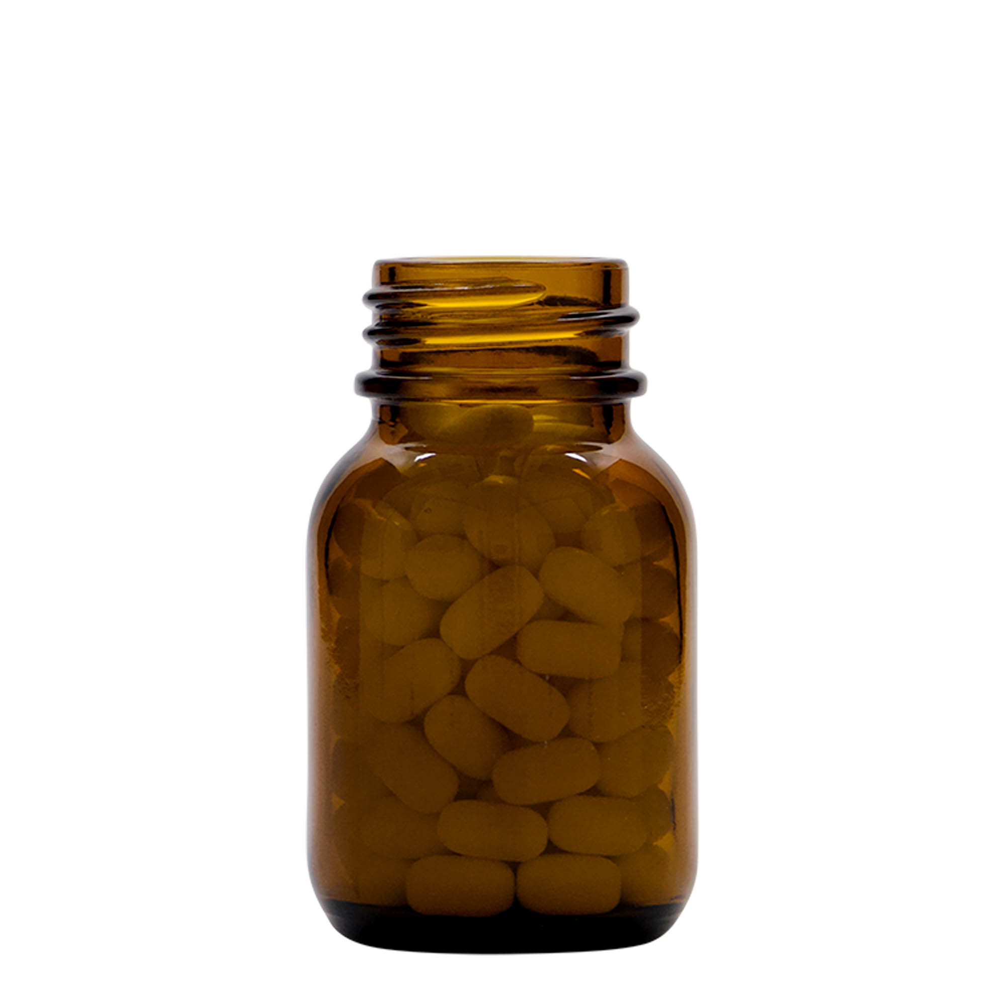 50 ml Vetro a collo largo, marrone, bocca: DIN 32 50 ml Vetro a collo largo, marrone, bocca: DIN 32