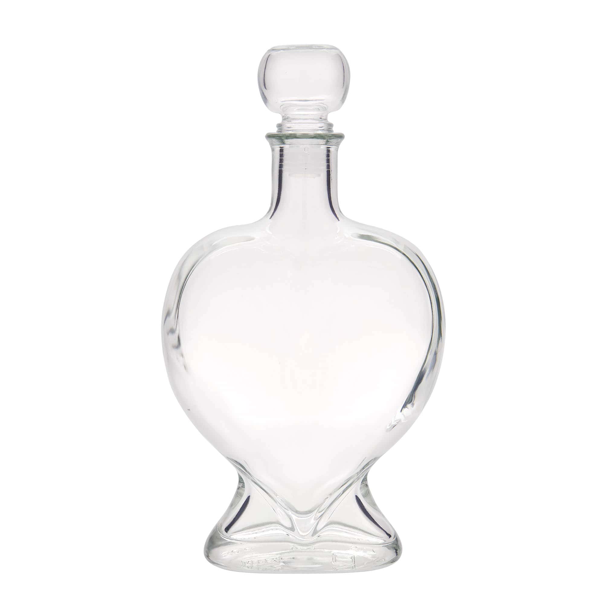 Bottiglia di vetro da 500 ml 'Cuore', bocca: sughero