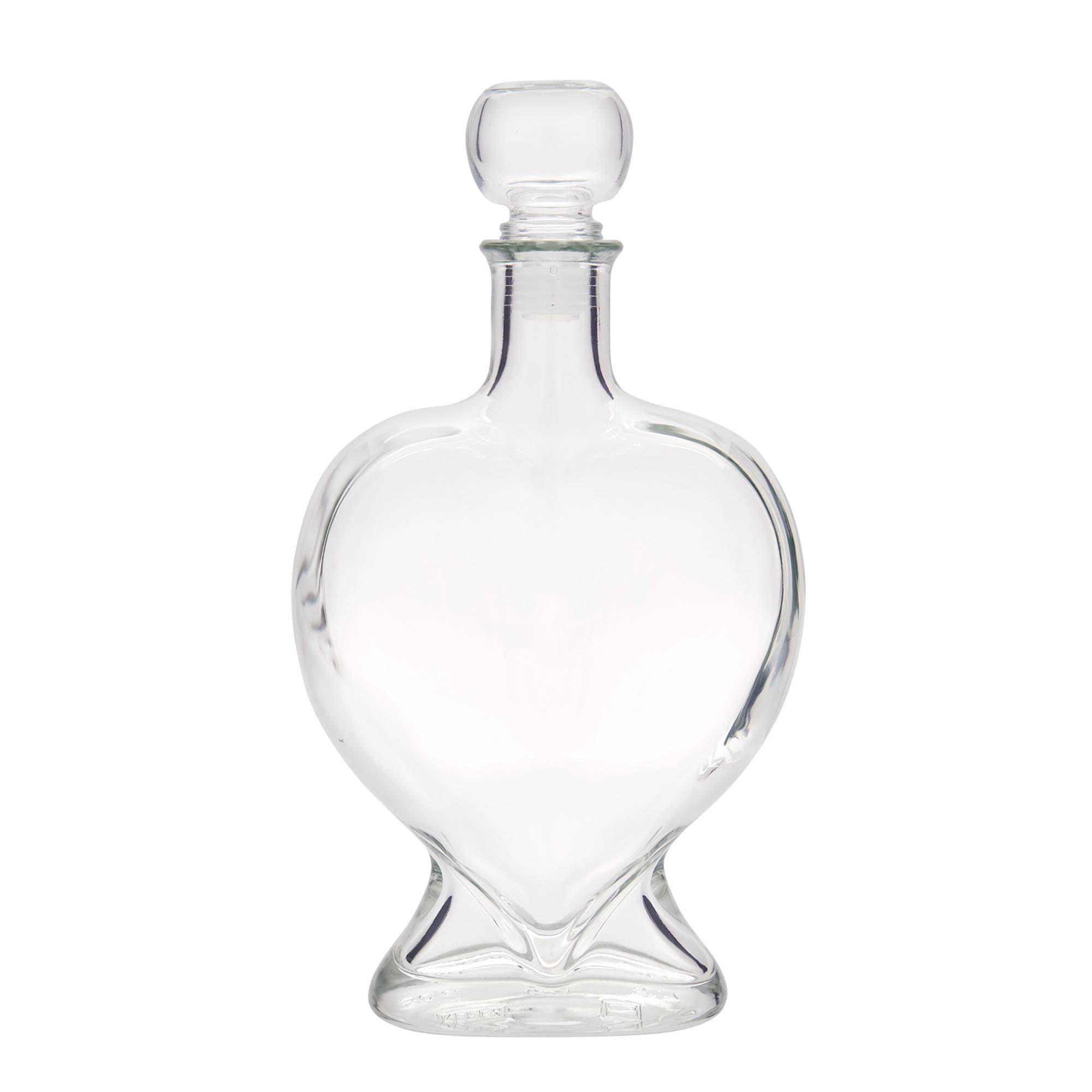 Bottiglia di vetro da 500 ml 'Cuore', bocca: sughero Bottiglia di vetro da 500 ml 'Cuore', bocca: sughero