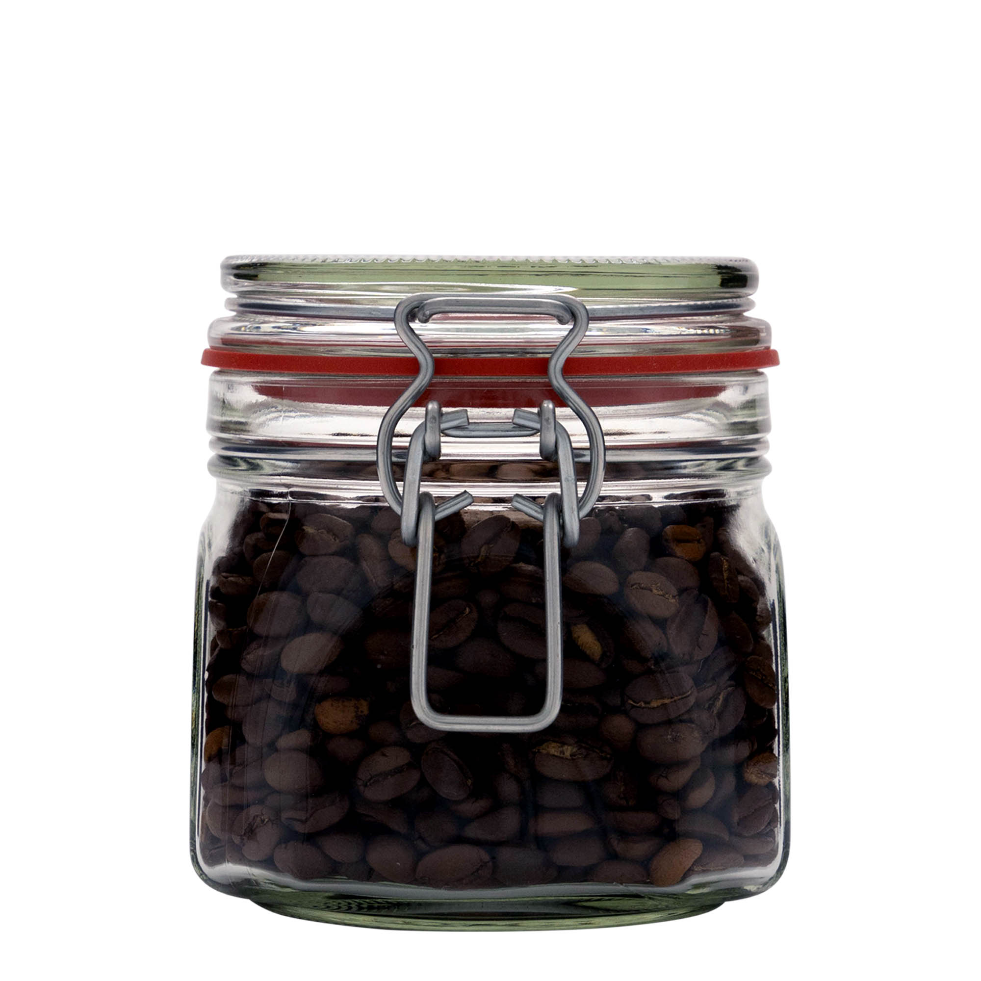 Barattolo con chiusura a filo da 630 ml, quadrato, apertura: chiusura a filo Barattolo con chiusura a filo da 630 ml, quadrato, apertura: chiusura a filo