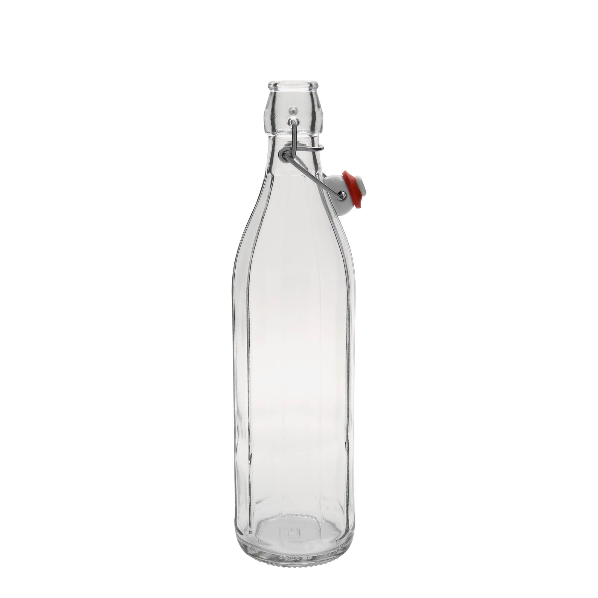 Bottiglia di vetro da 750 ml 'Bravo', a dieci lati, bocca: chiusura a leva Bottiglia di vetro da 750 ml 'Bravo', a dieci lati, bocca: chiusura a leva