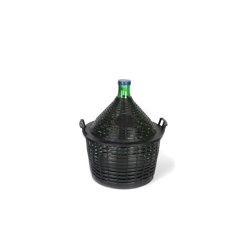 Bombola a palla da 20 l, collo stretto, vetro, verde, apertura: coperchio a calotta
