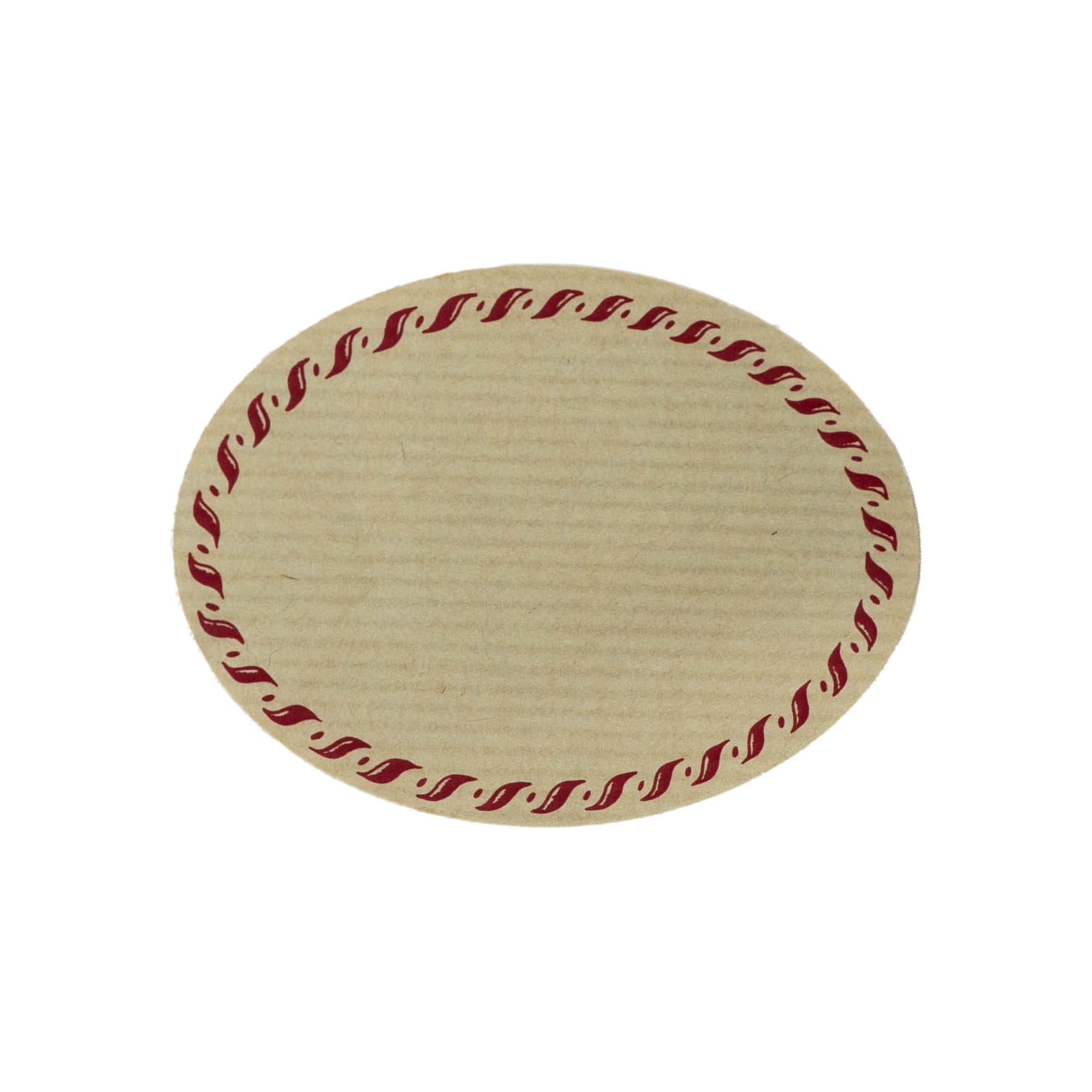 Grande etichetta naturale 'bordo cordoncino', ovale, carta, rosso-marrone Grande etichetta naturale 'bordo cordoncino', ovale, carta, rosso-marrone