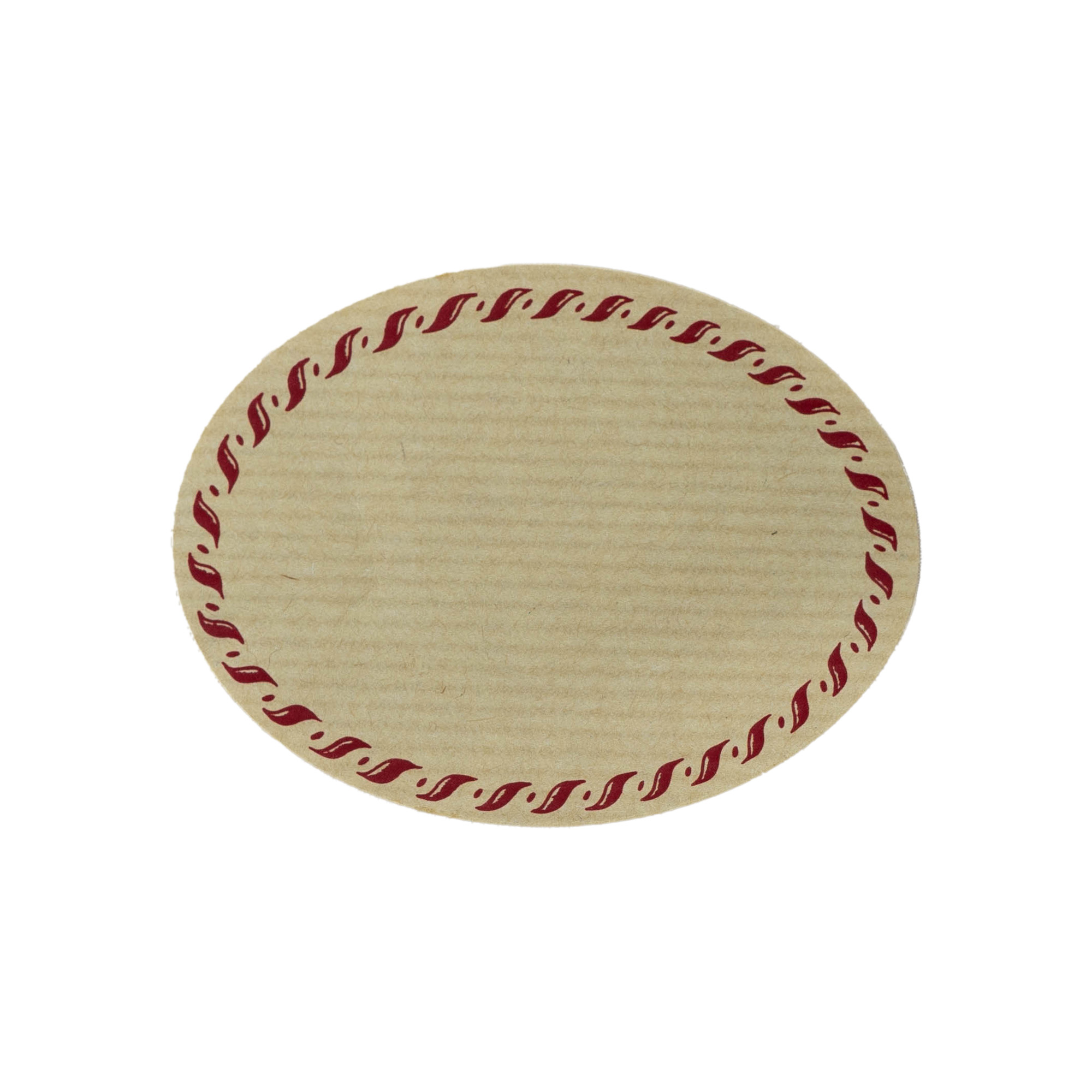 Grande etichetta naturale 'bordo cordoncino', ovale, carta, rosso-marrone Grande etichetta naturale 'bordo cordoncino', ovale, carta, rosso-marrone