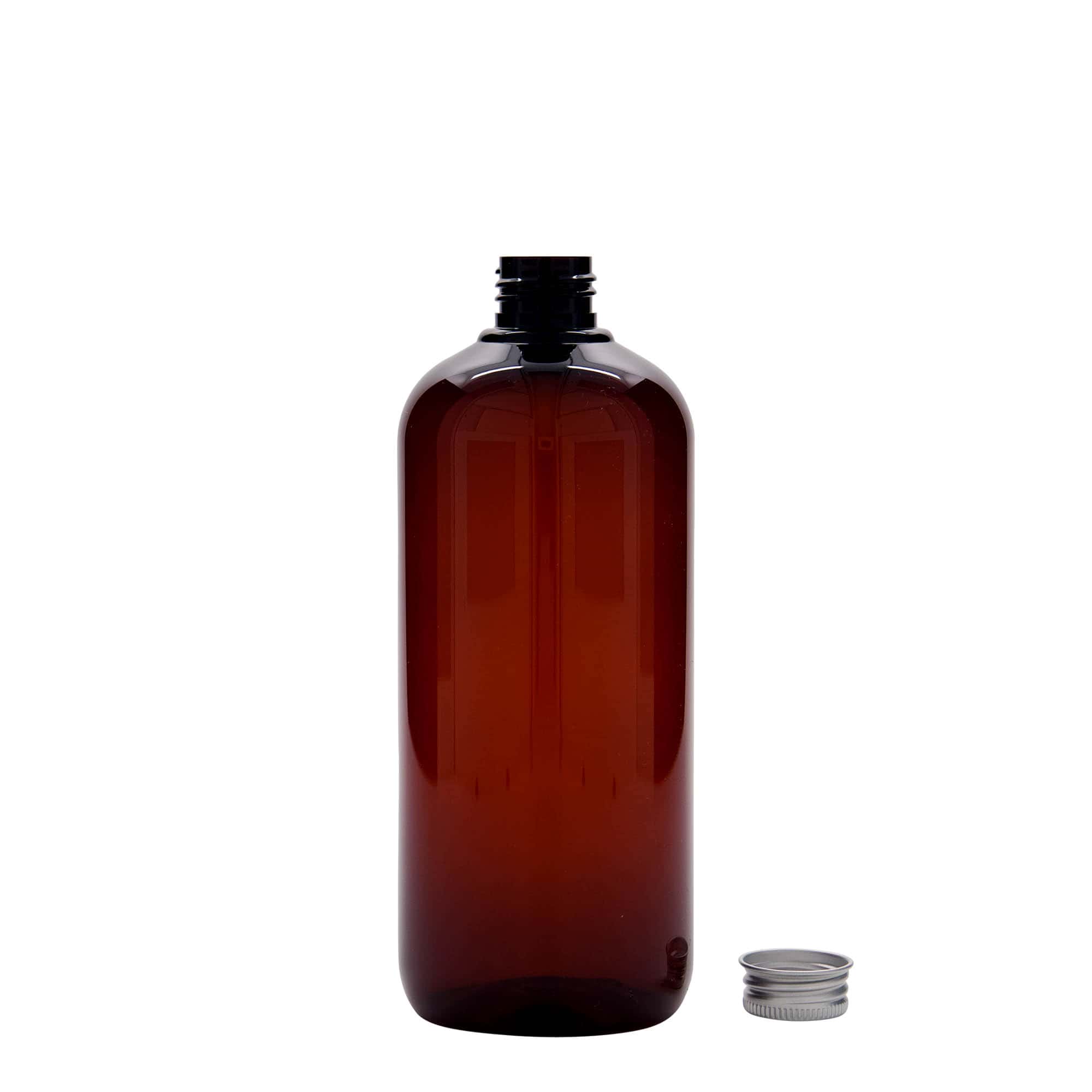 Bottiglia in plastica riciclata da 500 ml 'Victor's Best', PCR, marrone, bocca: 24/410