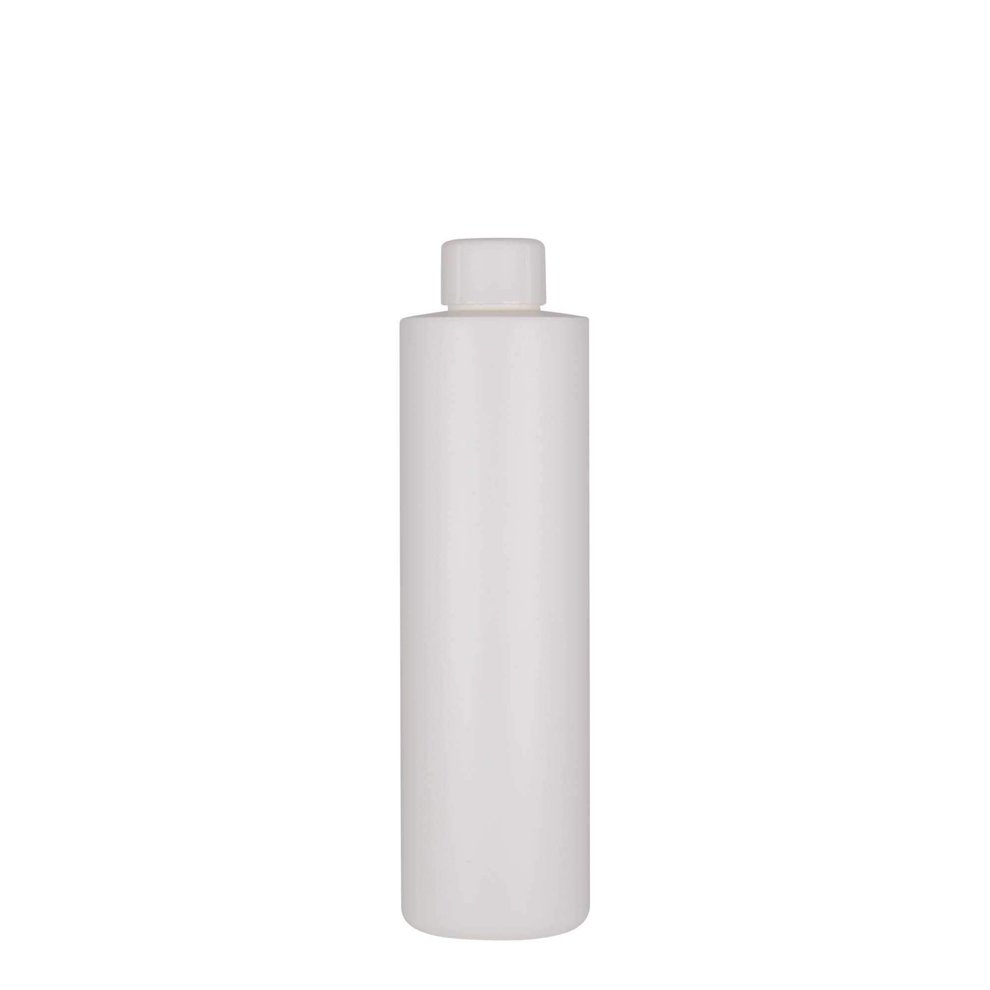 Bottiglia in plastica da 250 ml 'Pipe', HDPE, bianca, bocca: 24/410 Bottiglia in plastica da 250 ml 'Pipe', HDPE, bianca, bocca: 24/410