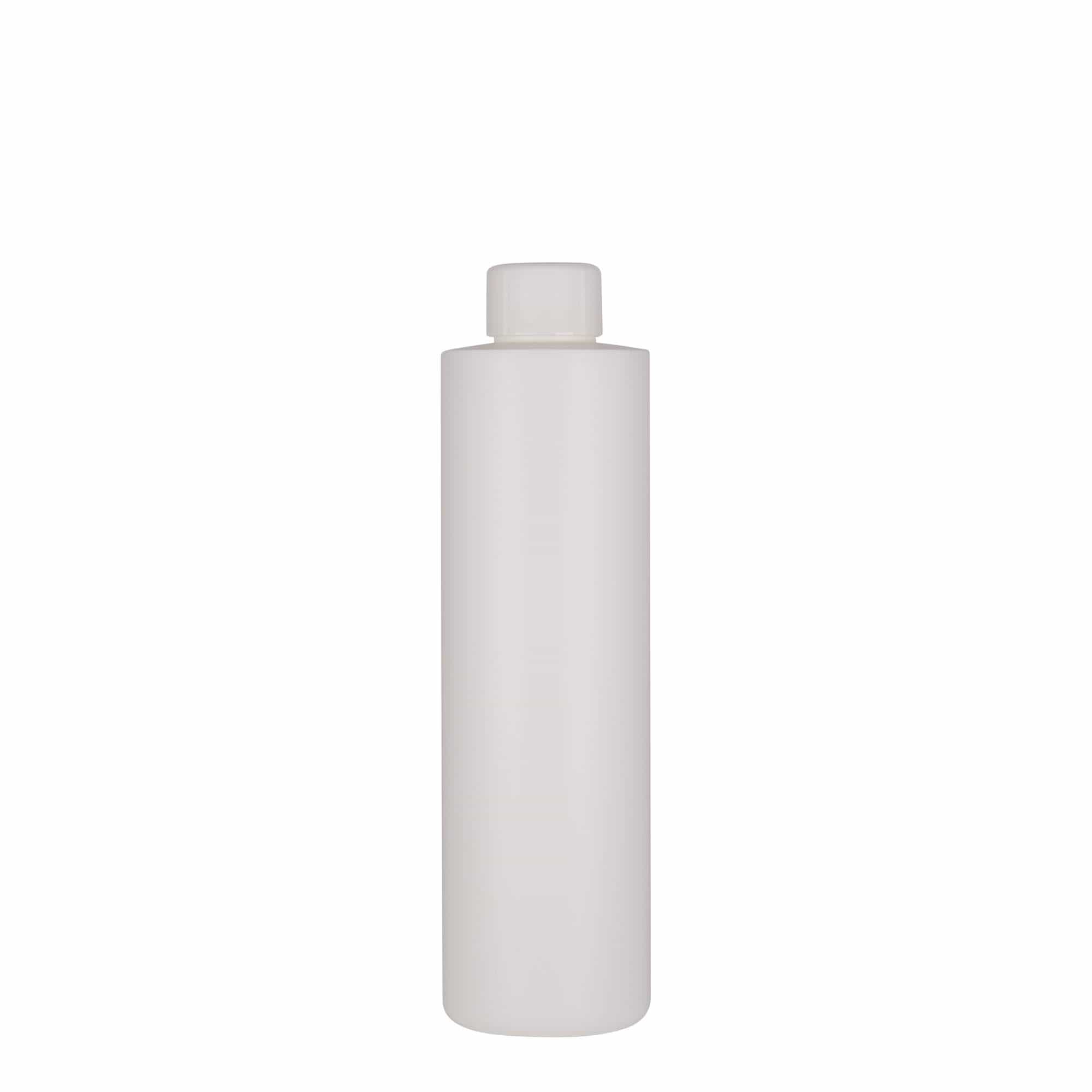 Bottiglia in plastica da 250 ml 'Pipe', HDPE, bianca, bocca: 24/410