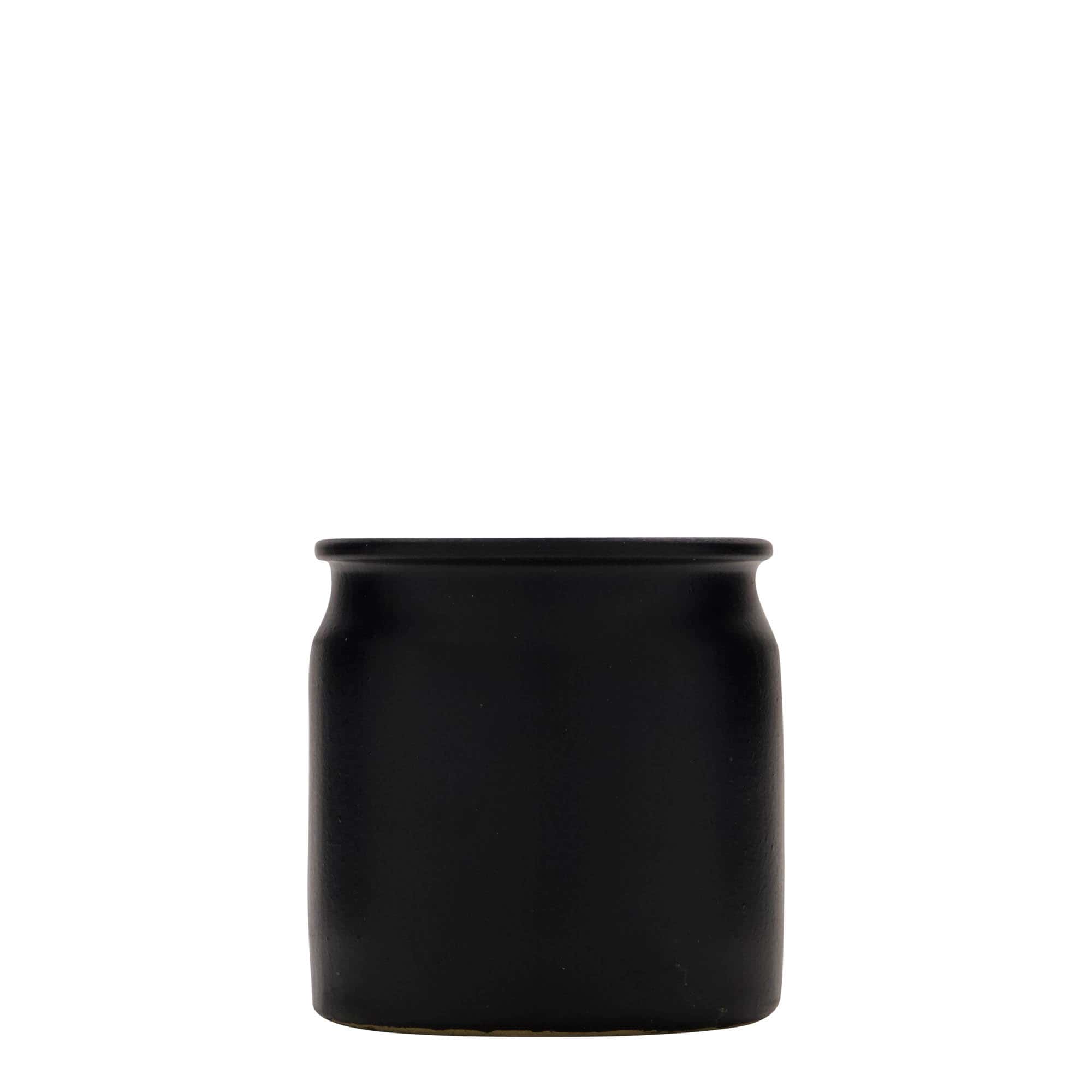 160 ml Vasetto in ceramica/grès, nero, imboccatura: fascetta 160 ml Vasetto in ceramica/grès, nero, imboccatura: fascetta