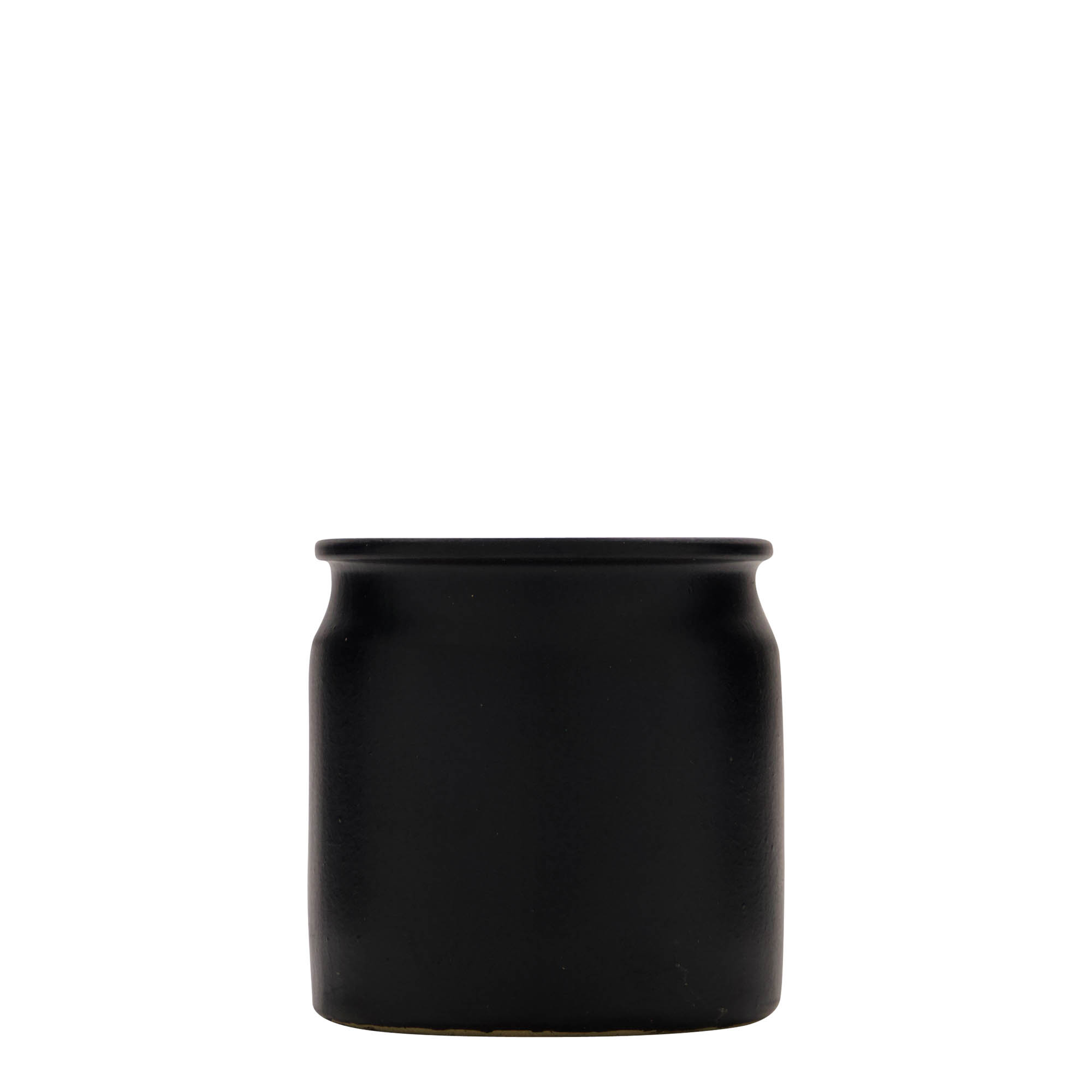 Vaso in gres da 160 ml, ceramica, nero, bocca: sughero