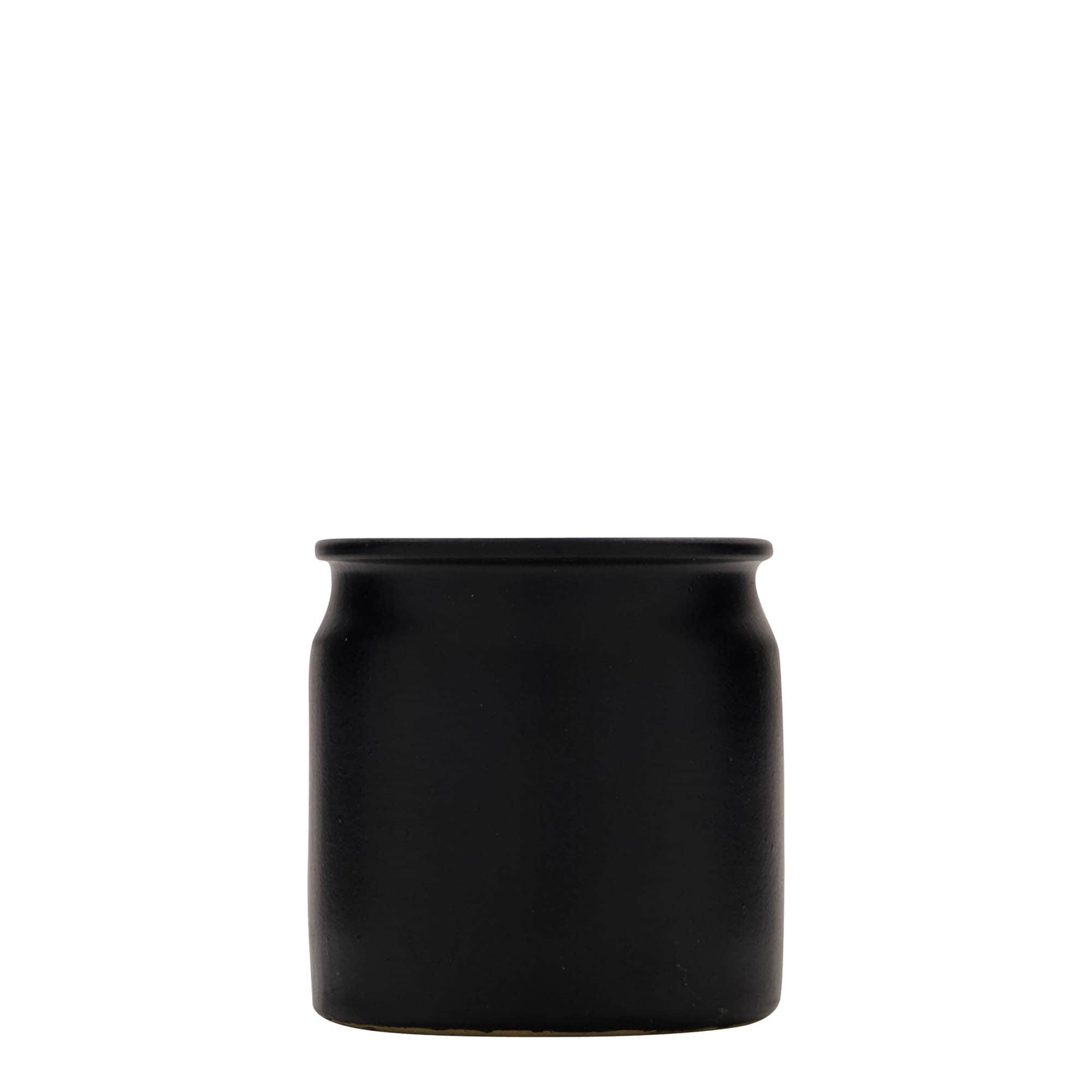 Vaso in gres da 160 ml, ceramica, nero, bocca: sughero