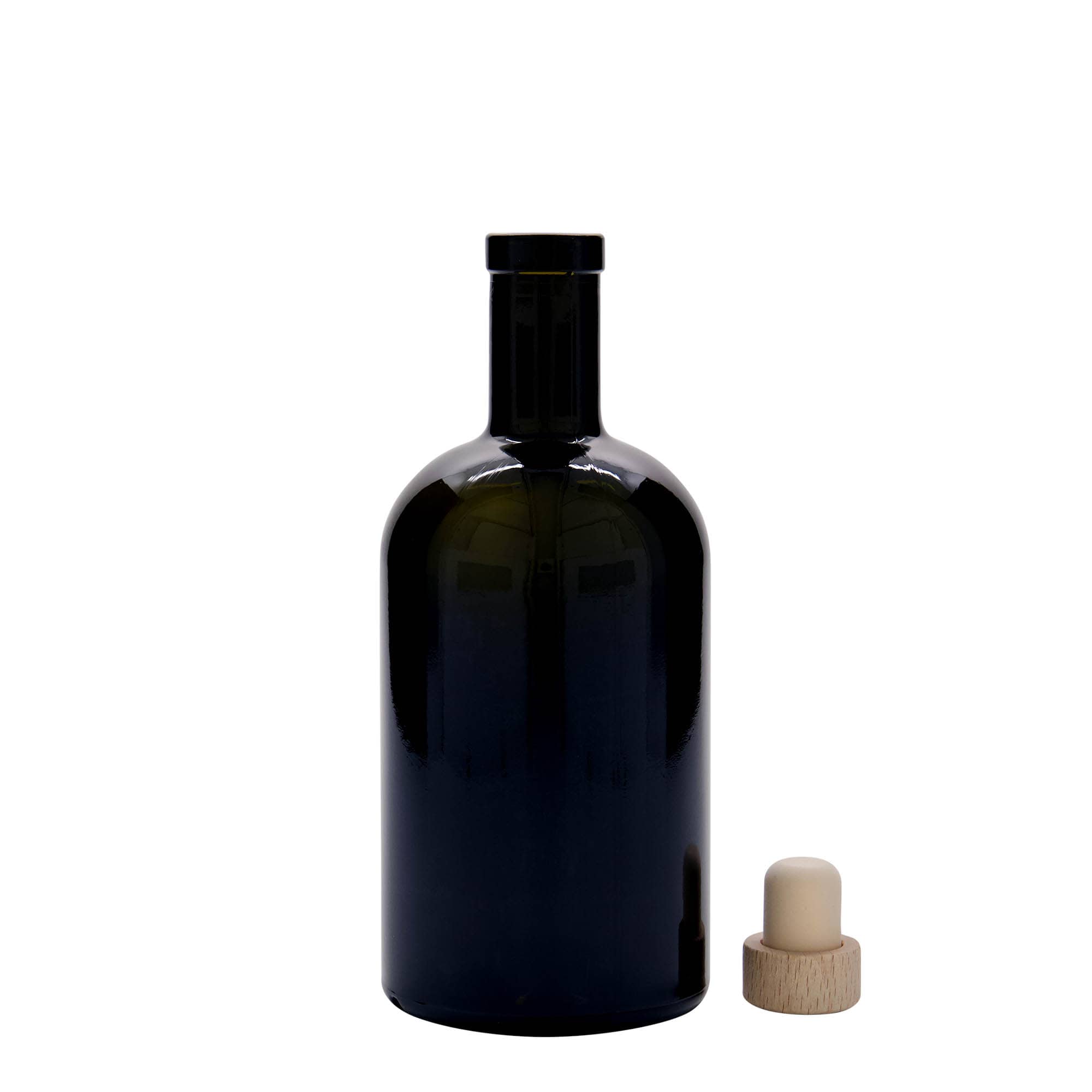Bottiglia di vetro da 500 ml 'Farmacia', verde antico, bocca: sughero