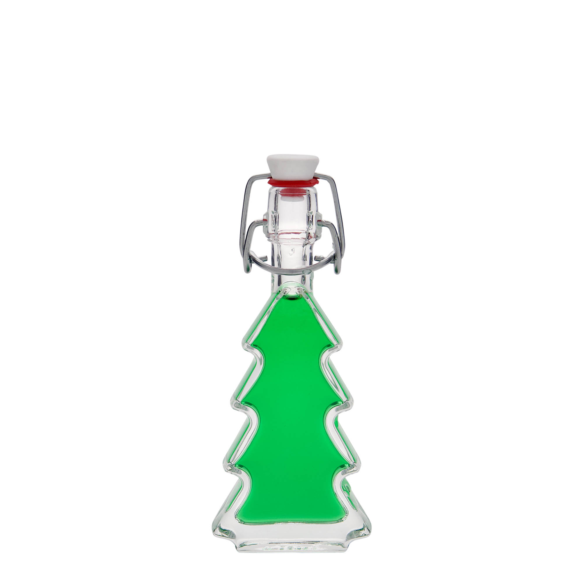 Bottiglia di vetro da 40 ml 'Albero di Natale', bocca: chiusura a gancio