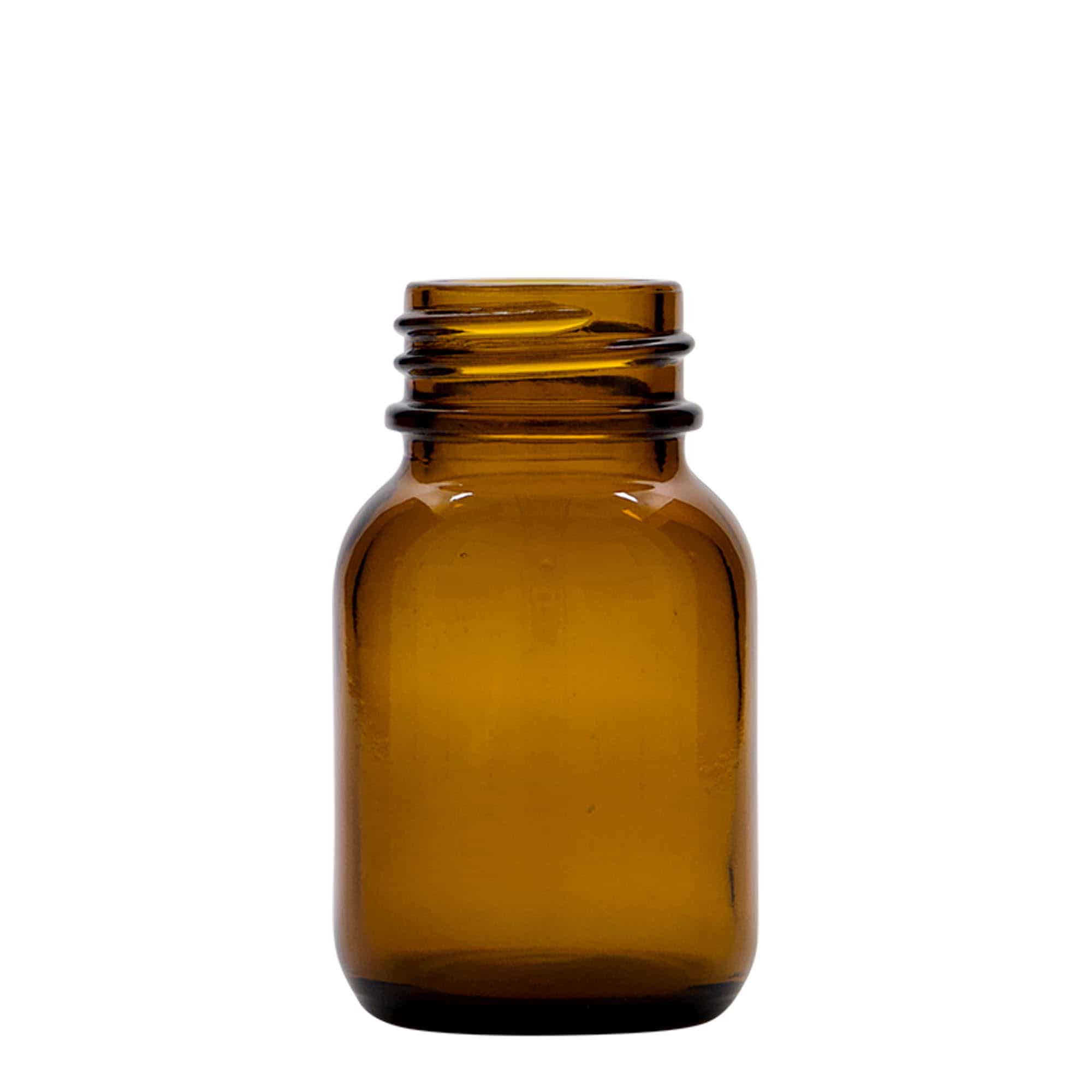 50 ml Vasetto di vetro a bocca larga, marrone, imboccatura: DIN 32 50 ml Vasetto di vetro a bocca larga, marrone, imboccatura: DIN 32