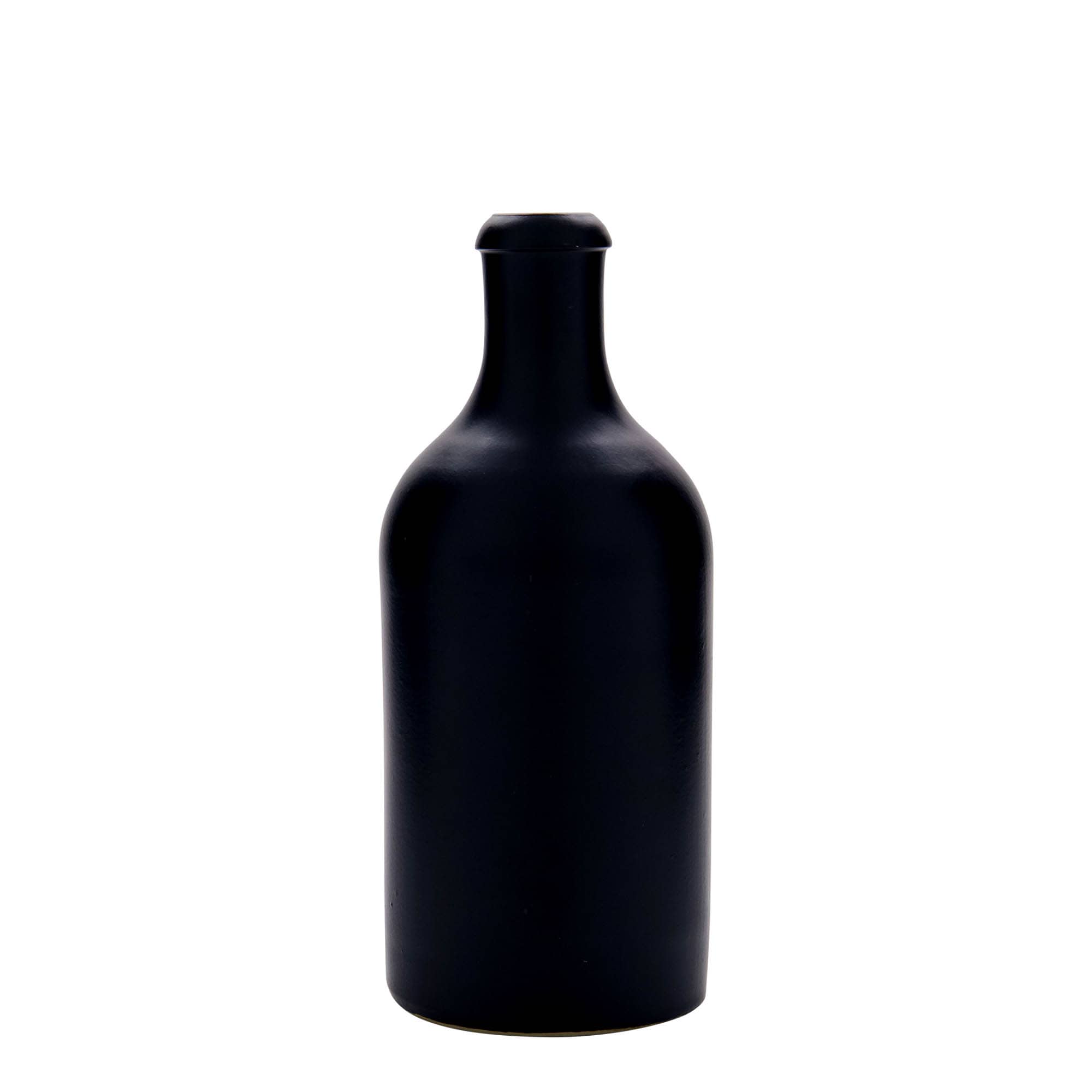 Boccale da 500 ml, gres, nero, bocca: sughero