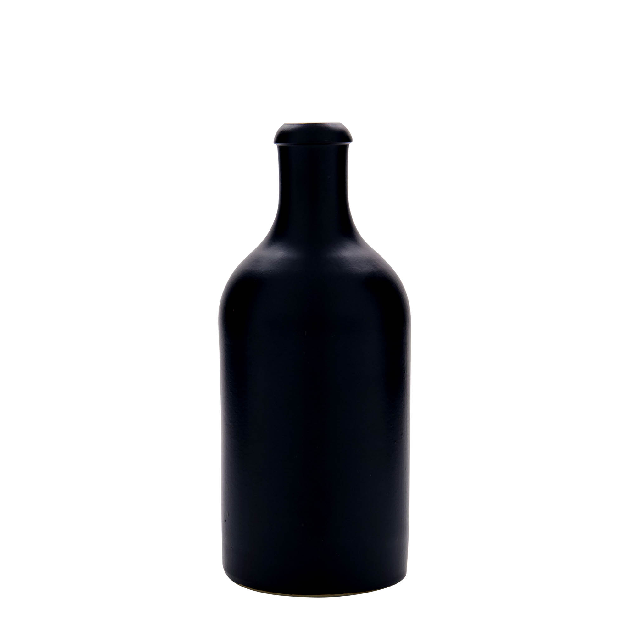 Boccale da 500 ml, gres, nero, bocca: sughero