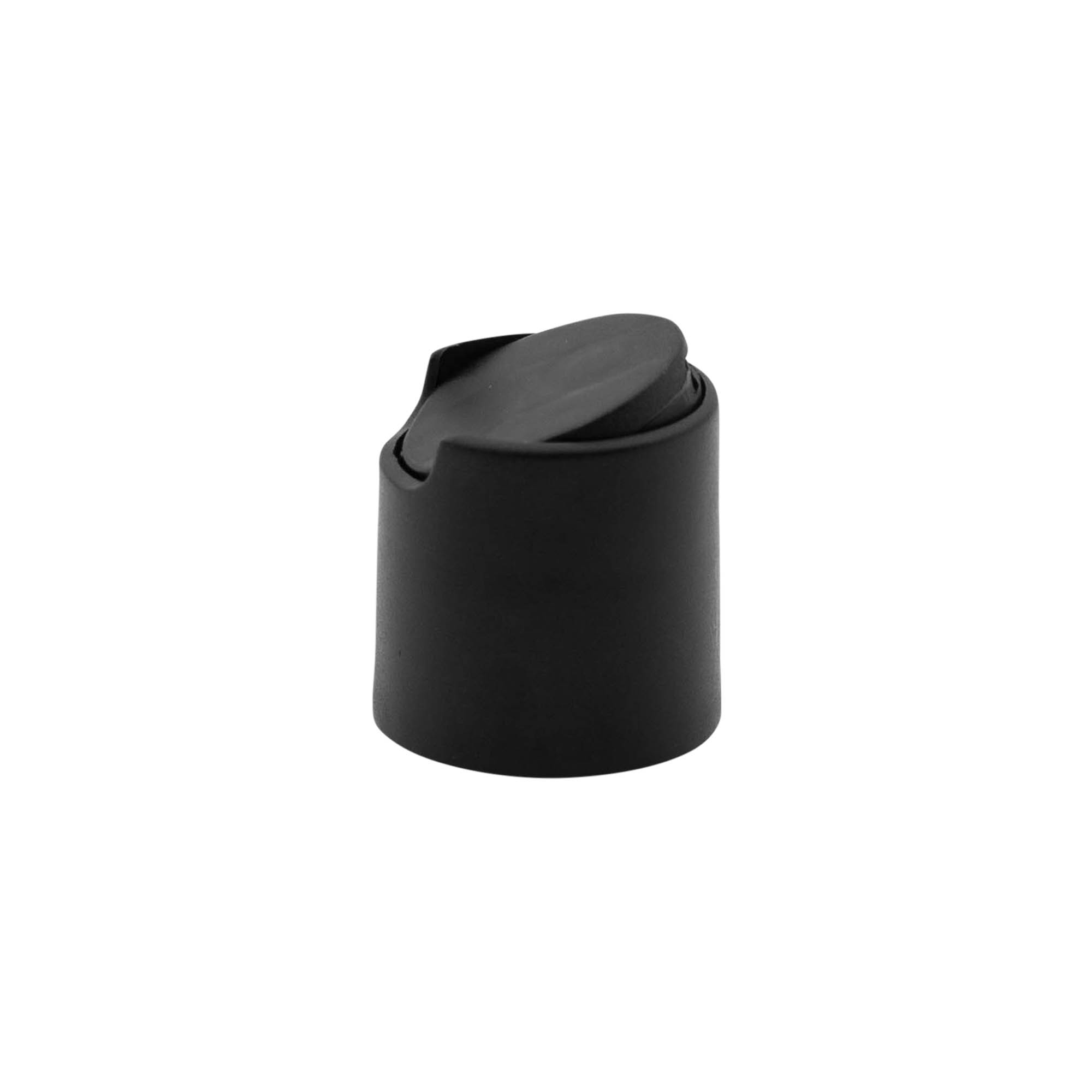 Tappo a vite Disc Top, plastica PP, nero, per bocca: 24/410 Tappo a vite Disc Top, plastica PP, nero, per bocca: 24/410
