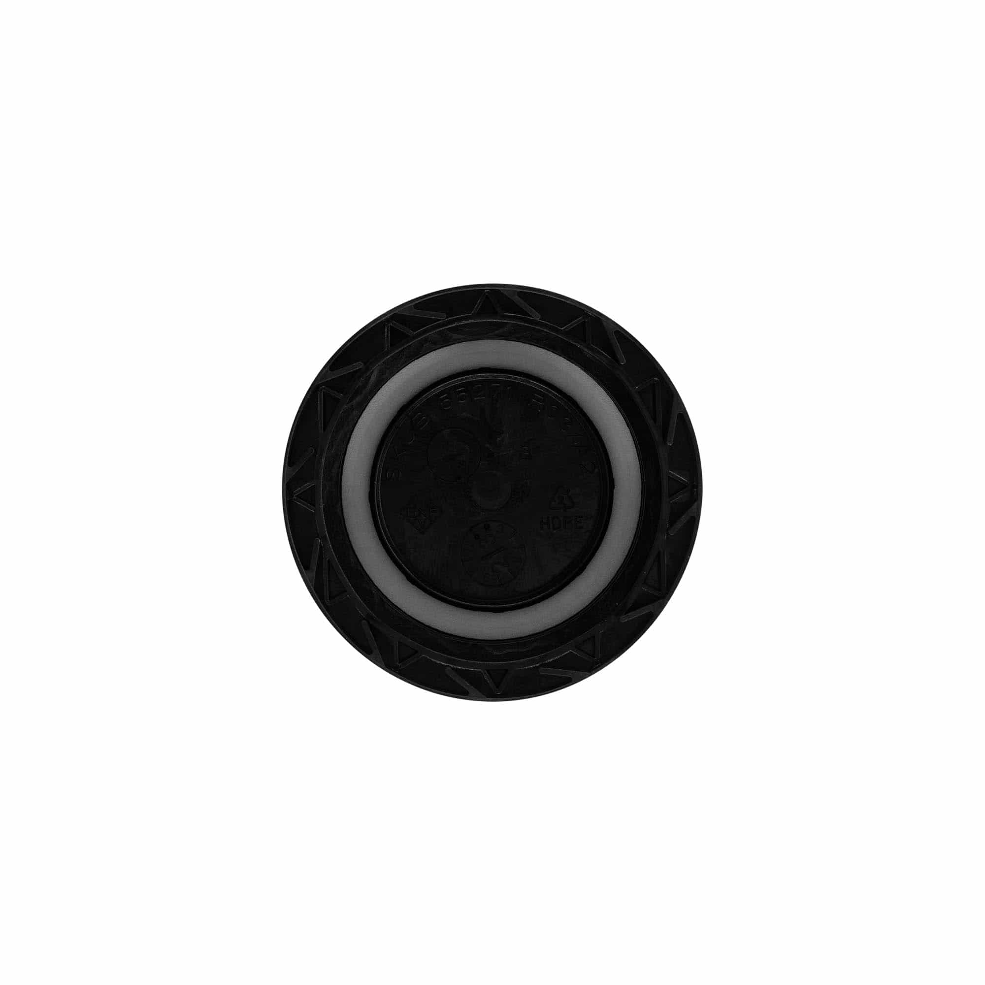 Tappo a vite, plastica PP, nero, per bocca: ND55 Tappo a vite, plastica PP, nero, per bocca: ND55