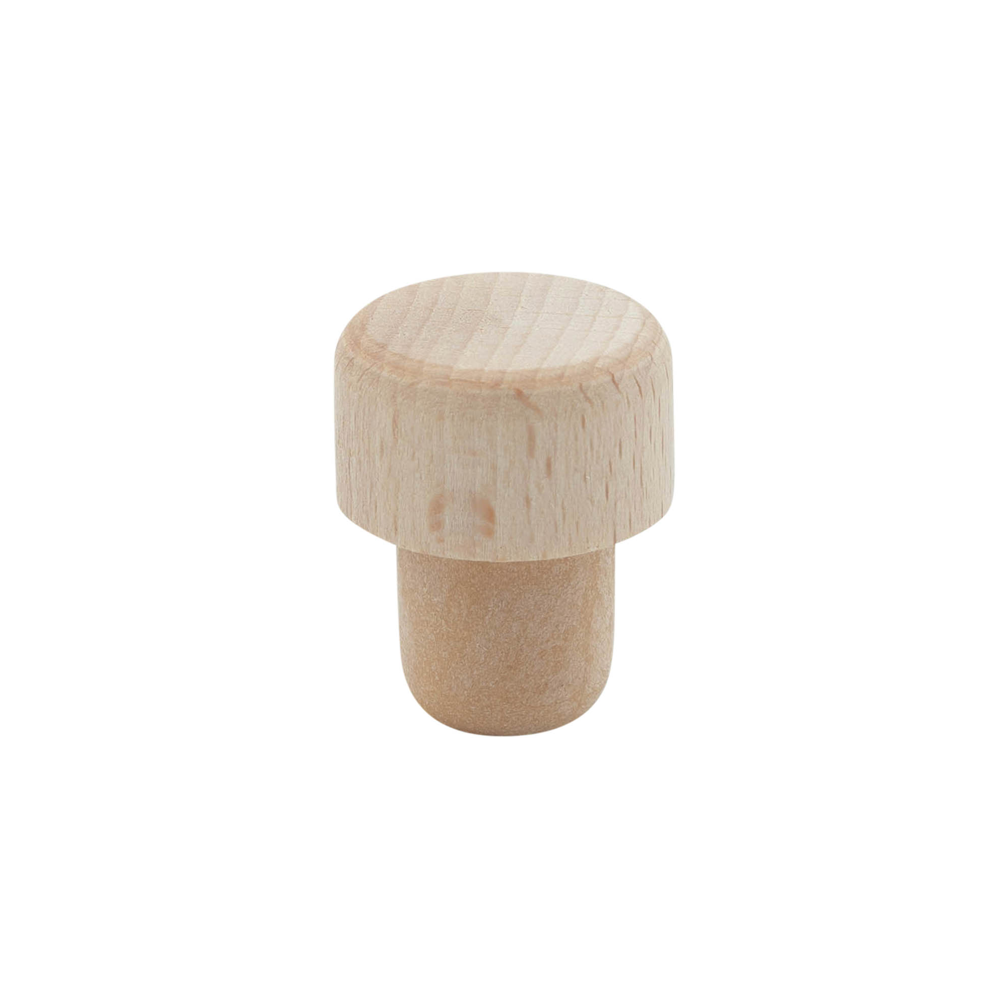 Tappo con impugnatura e apertura dosatrice 19 mm, legno/plastica, beige, per bocca: sughero Tappo con impugnatura e apertura dosatrice 19 mm, legno/plastica, beige, per bocca: sughero