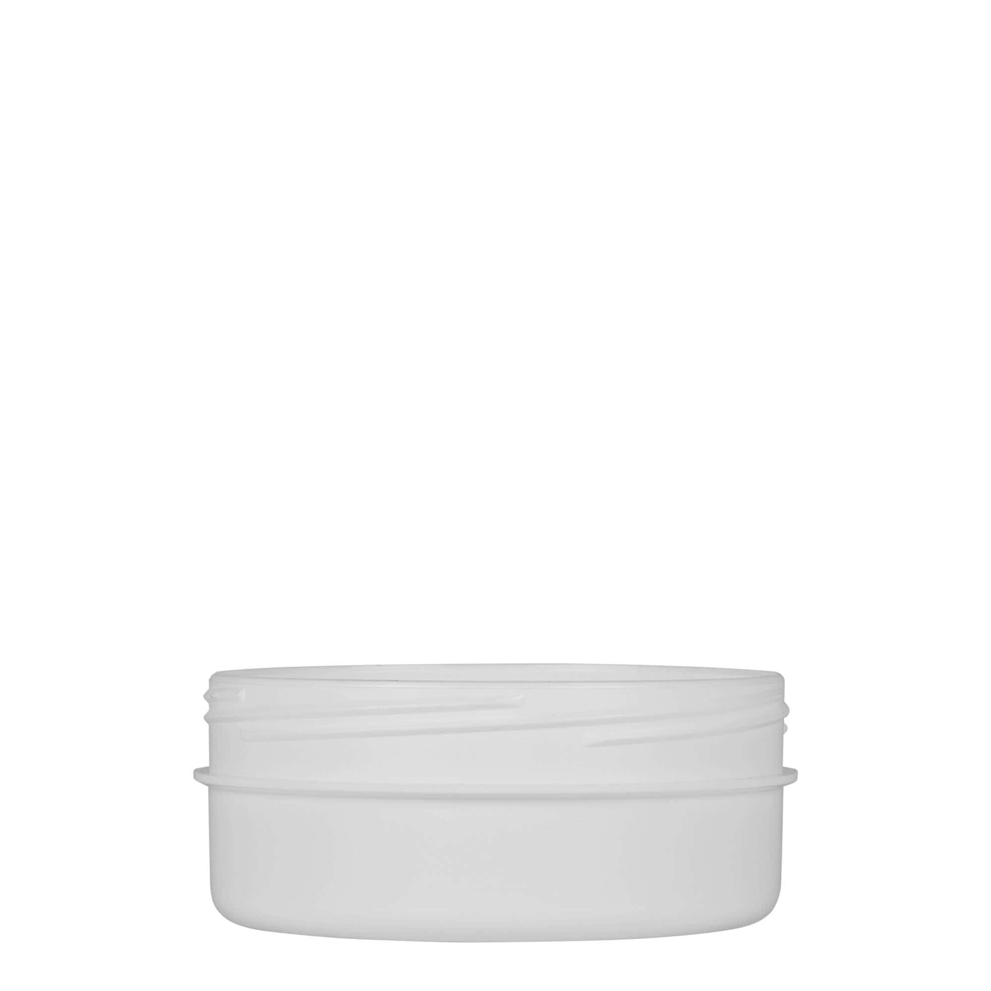 125 ml barattolo in plastica 'White Line', PP, bianco, bocca: chiusura a vite 125 ml barattolo in plastica 'White Line', PP, bianco, bocca: chiusura a vite